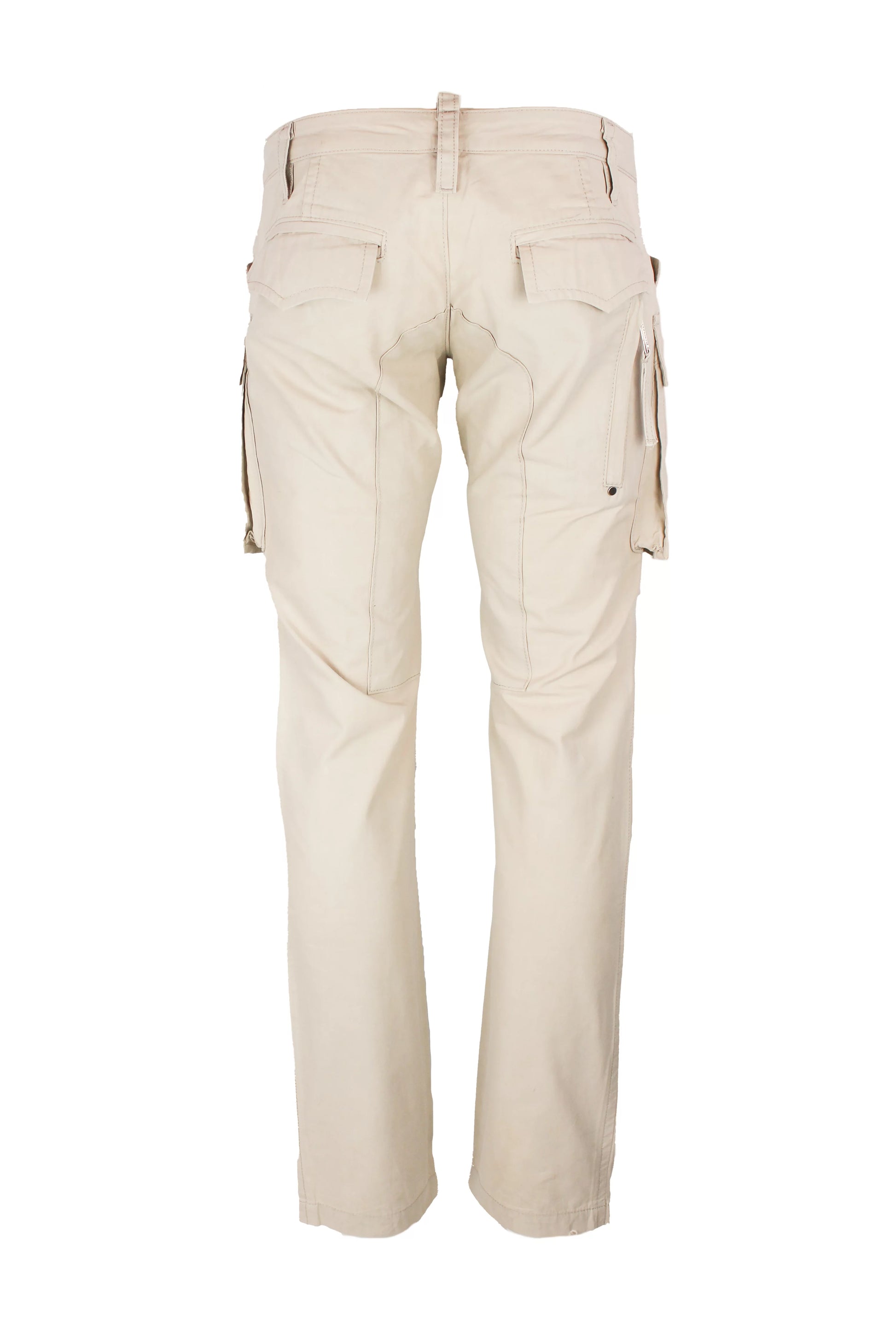 Beige Cotton Cargo Trousers