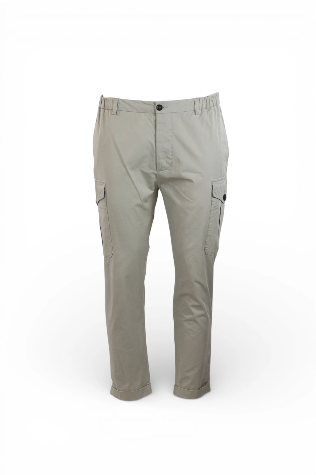 Beige Slim Fit Cargo Trousers