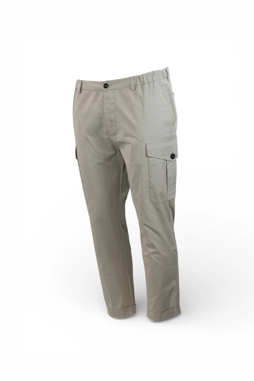 Beige Slim Fit Cargo Trousers