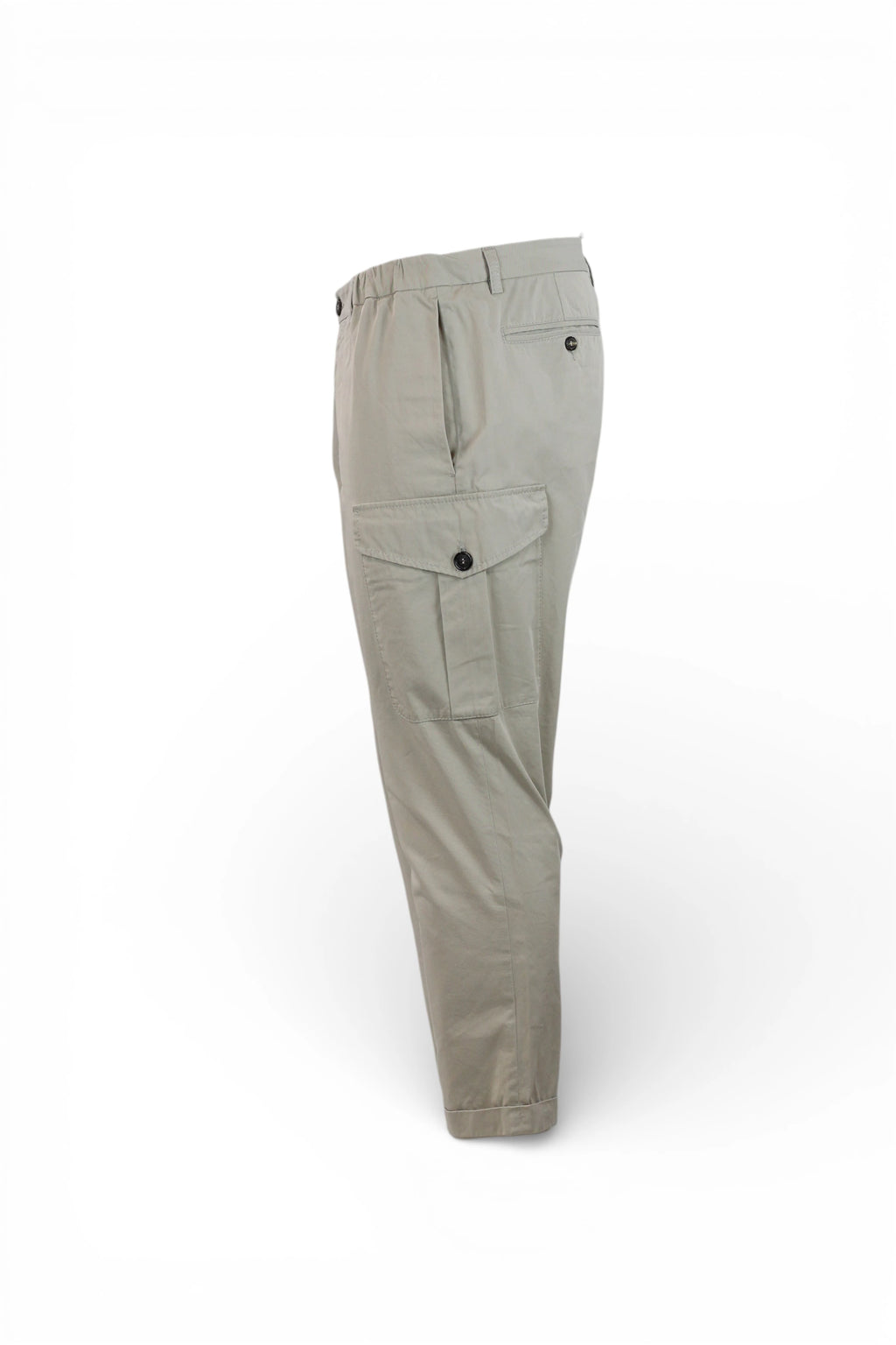 Beige Slim Fit Cargo Trousers