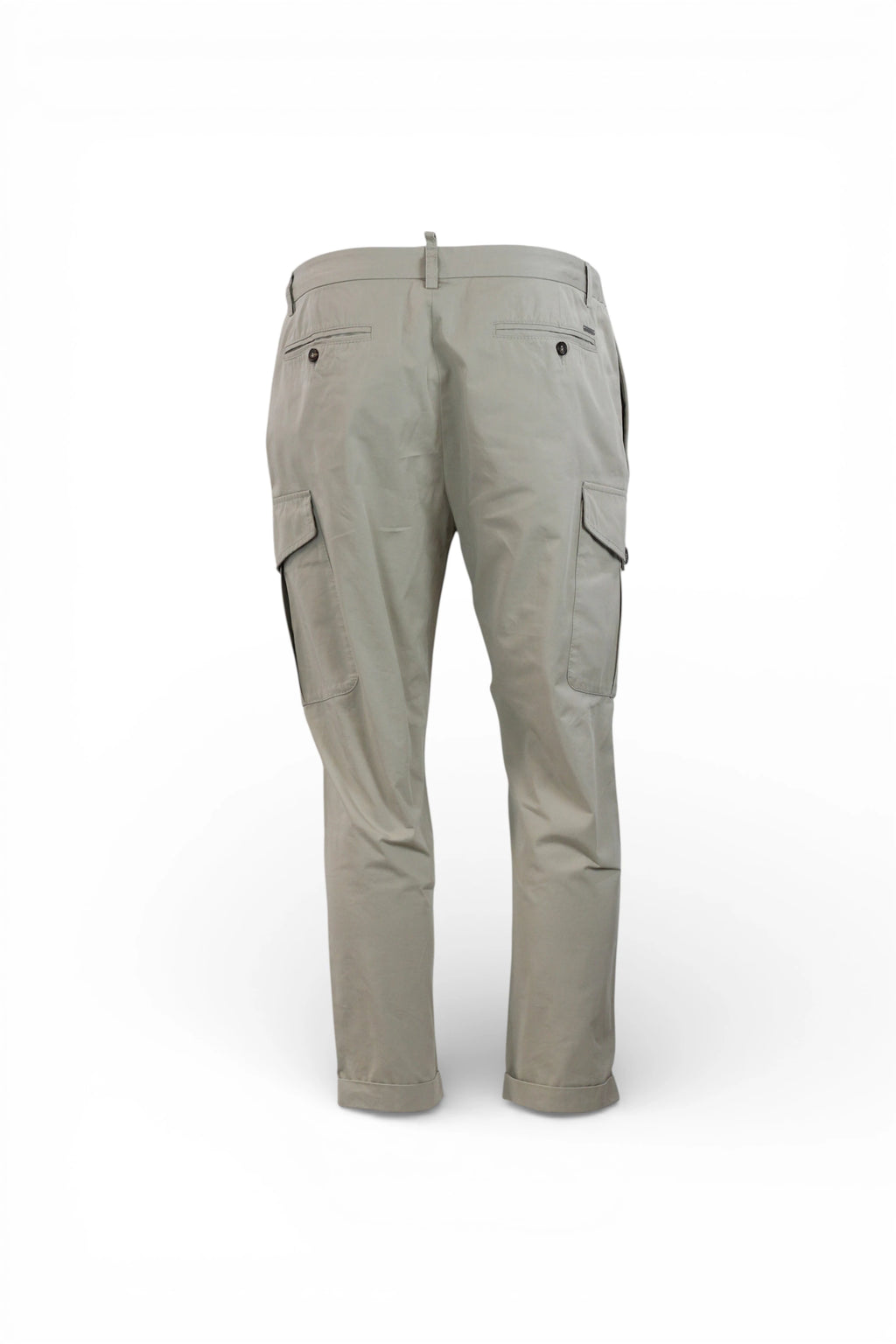 Beige Slim Fit Cargo Trousers