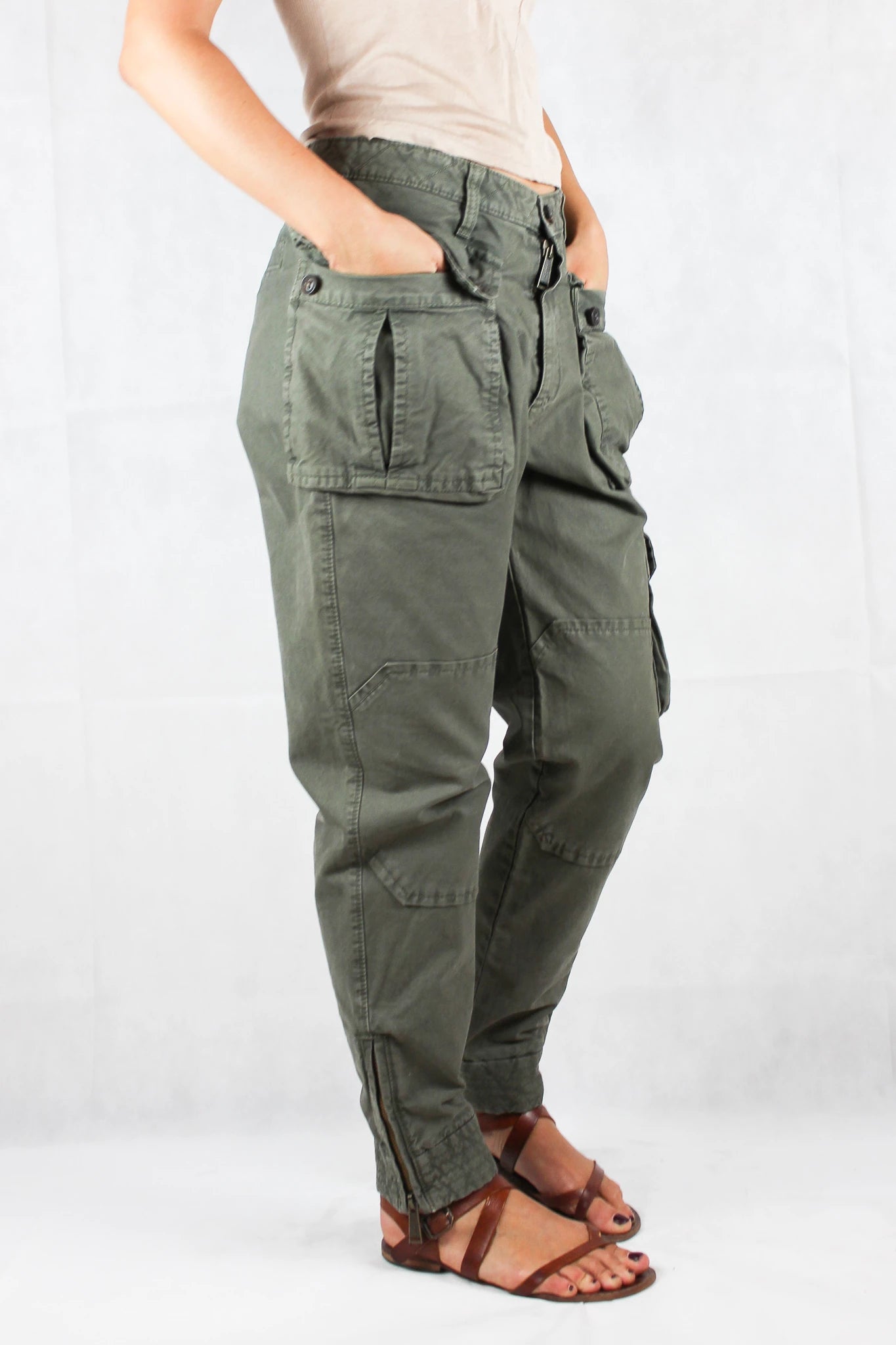 Military green cargo pants