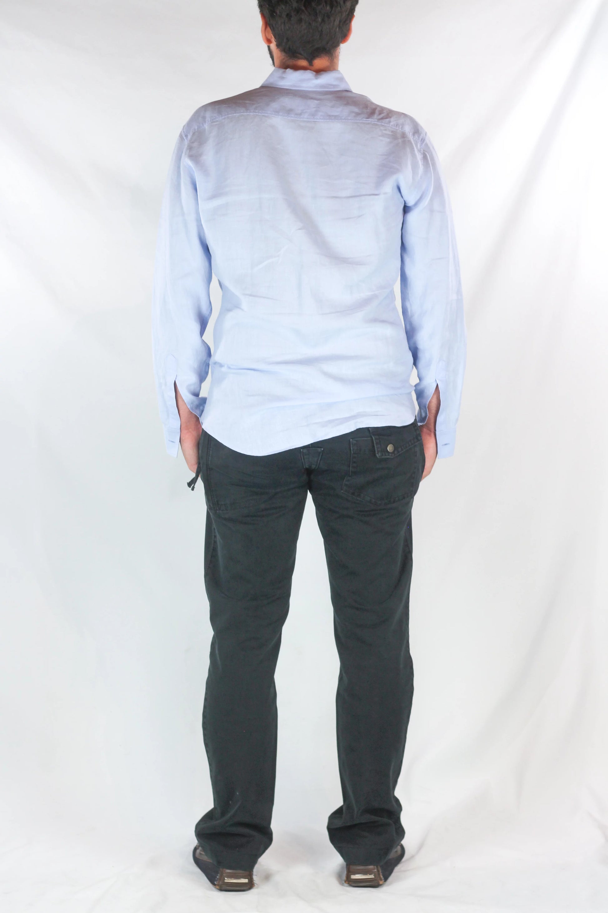 Dark Wash Straight-Leg Trousers