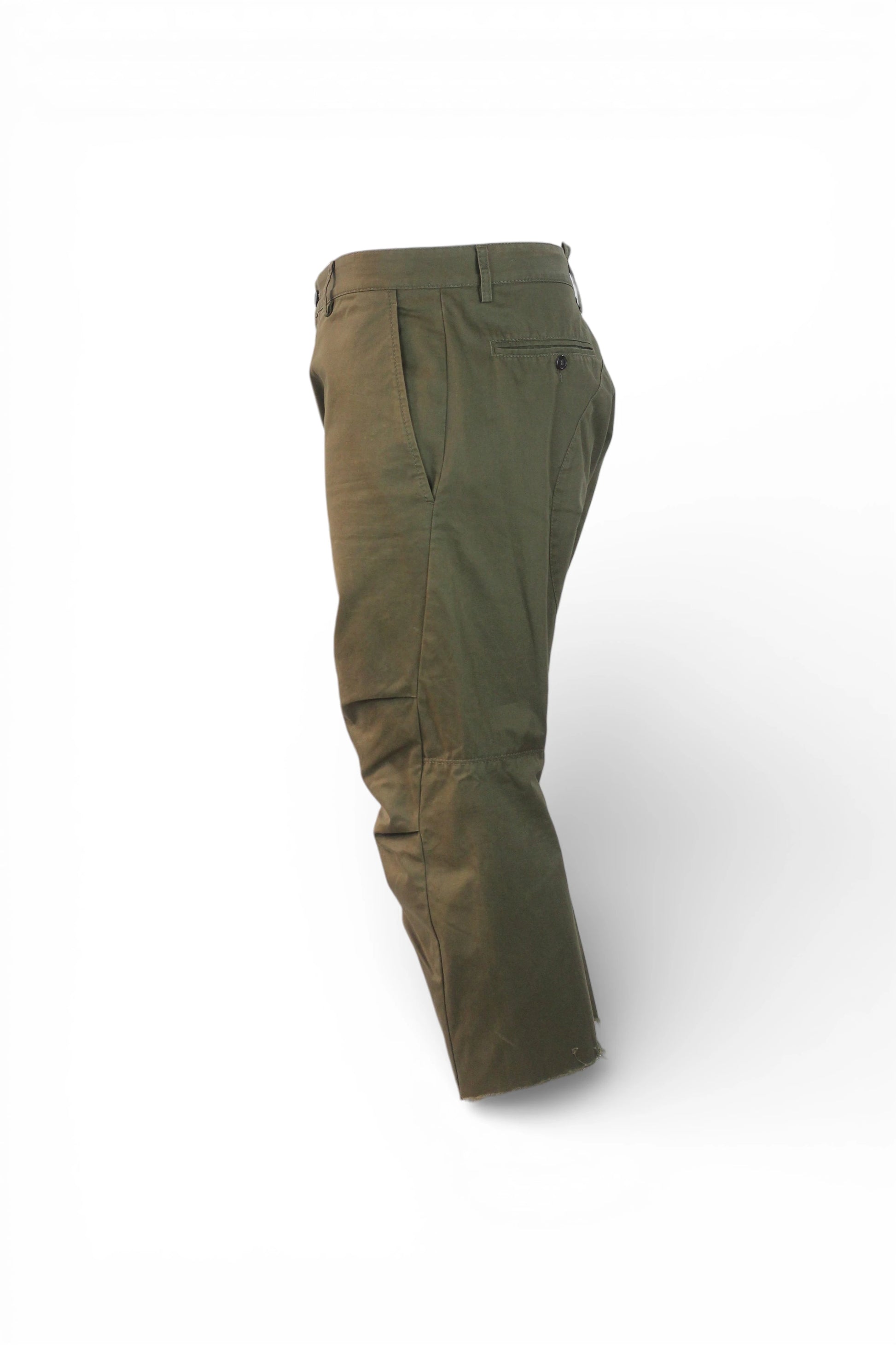 Military Green Cropped Trousers