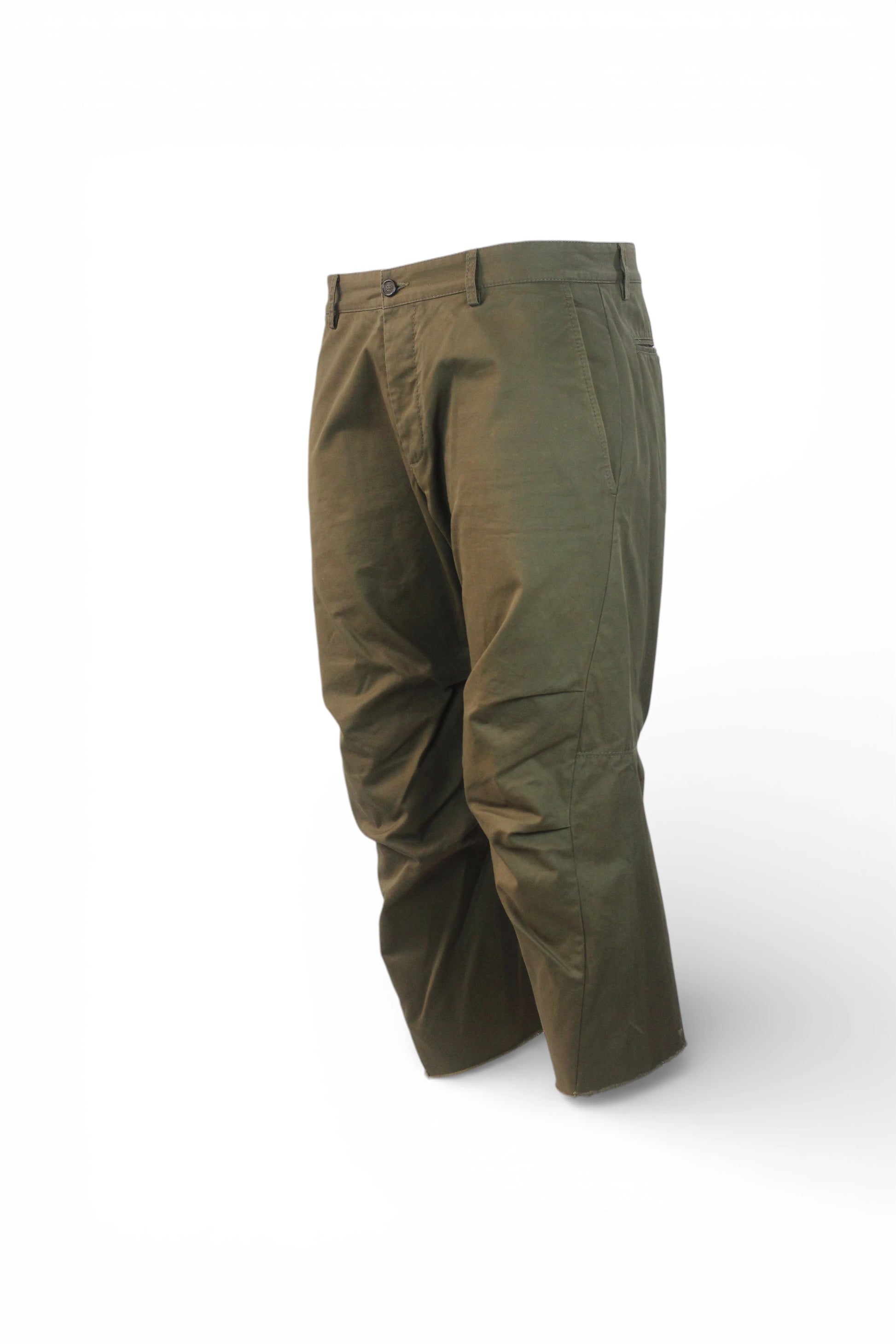 Military Green Cropped Trousers