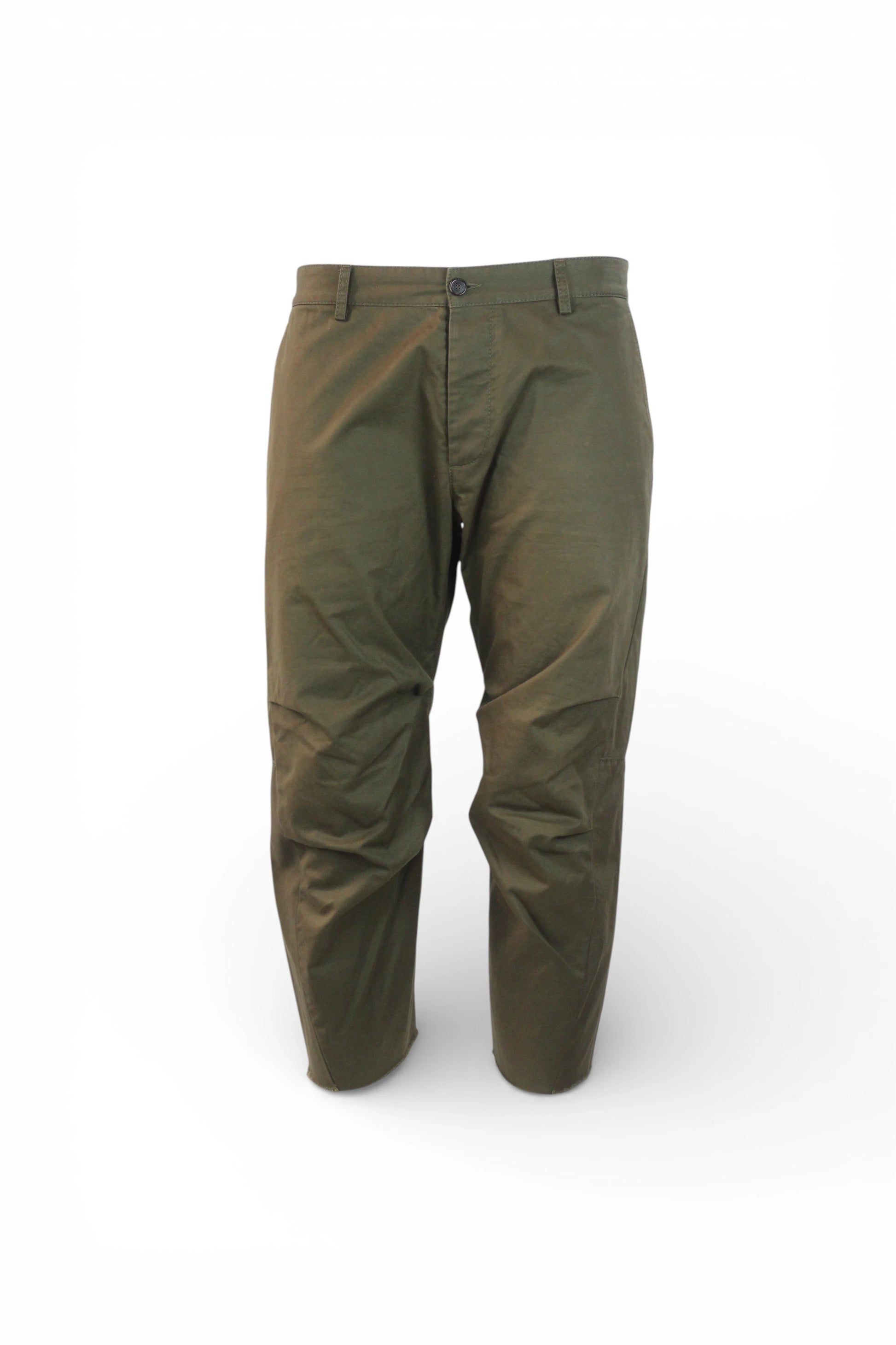Military Green Cropped Trousers
