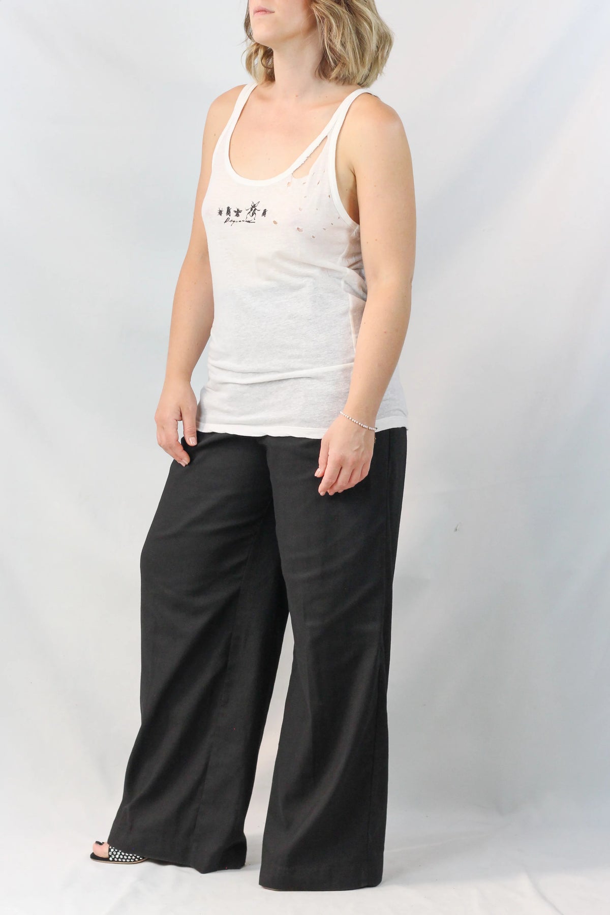 Distressed Cotton Tank Top