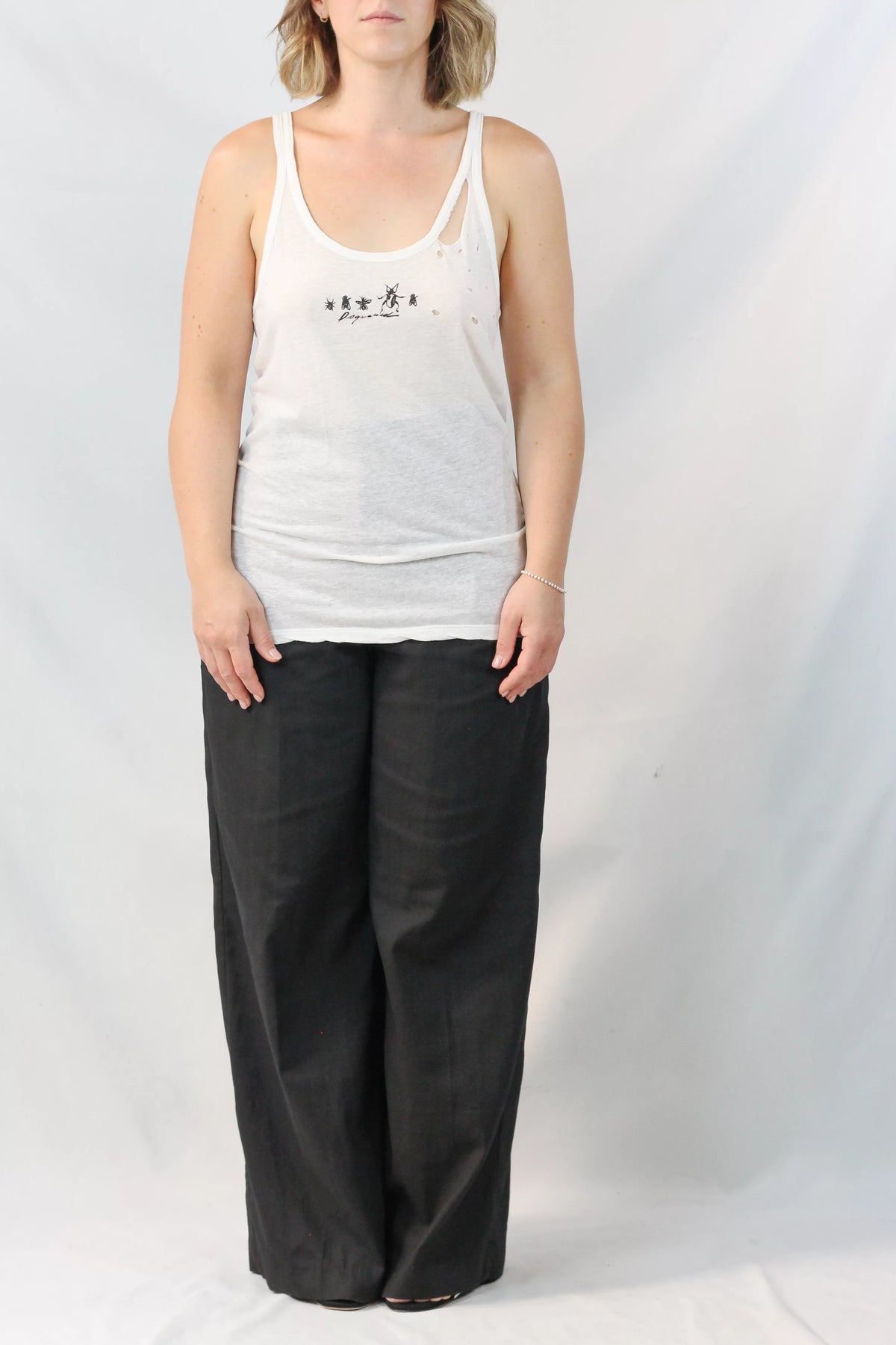 Distressed Cotton Tank Top