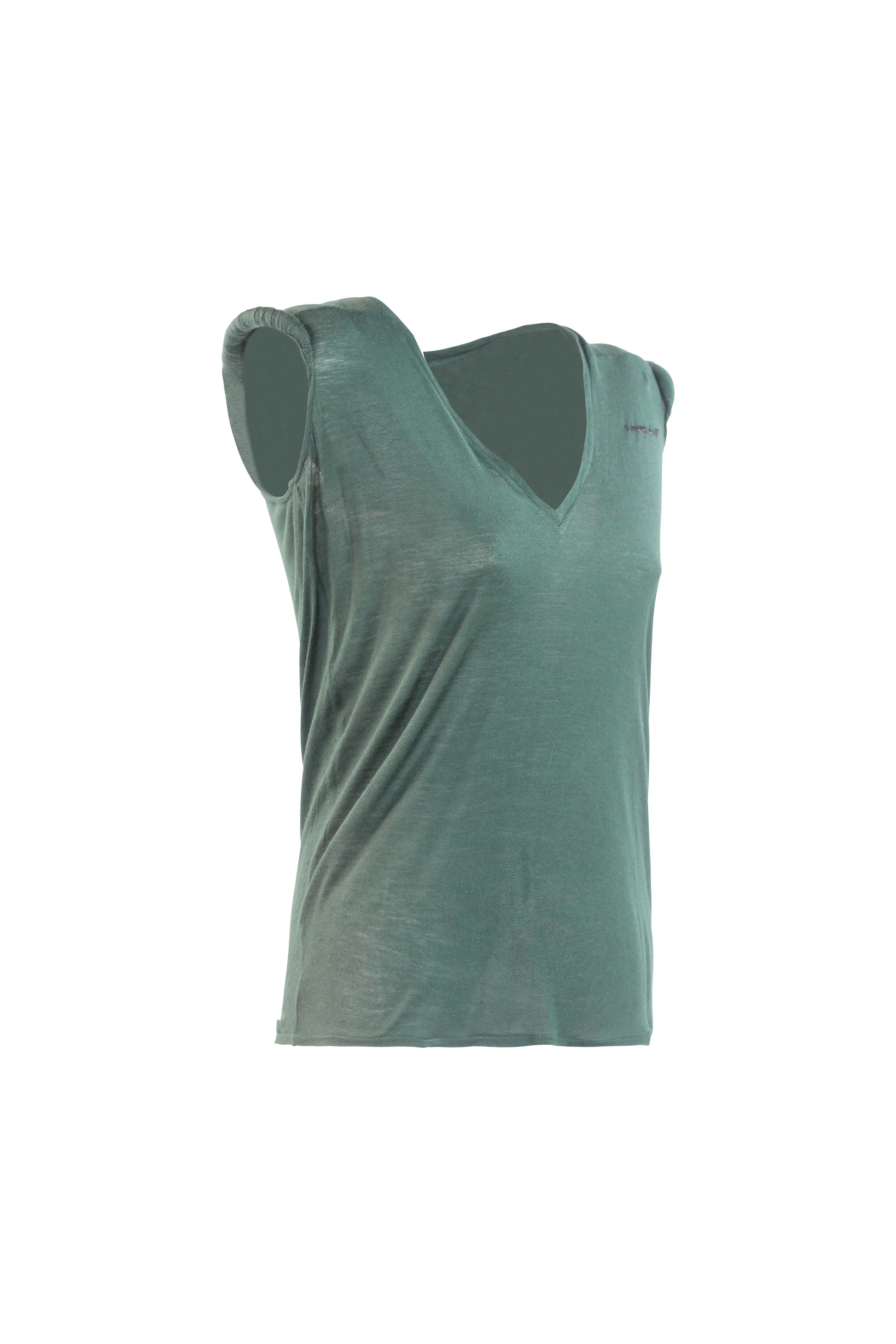 Green Silk-Viscose Tank Top