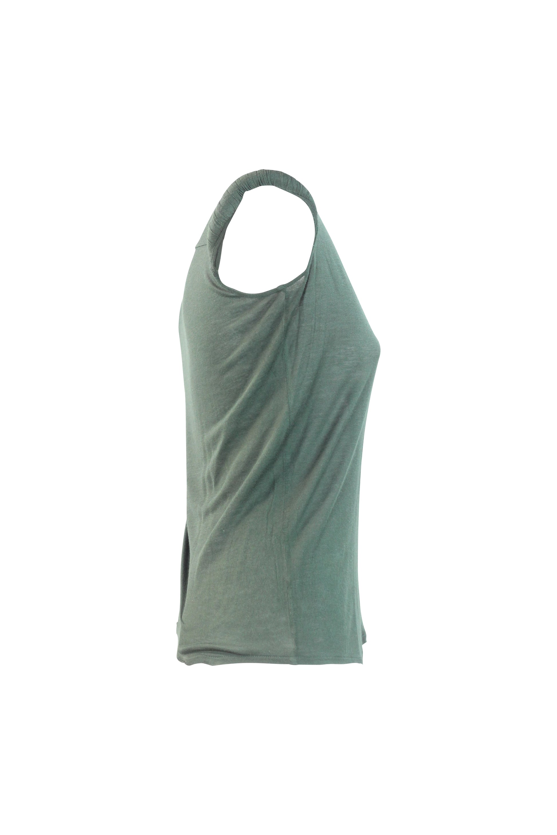 Green Silk-Viscose Tank Top