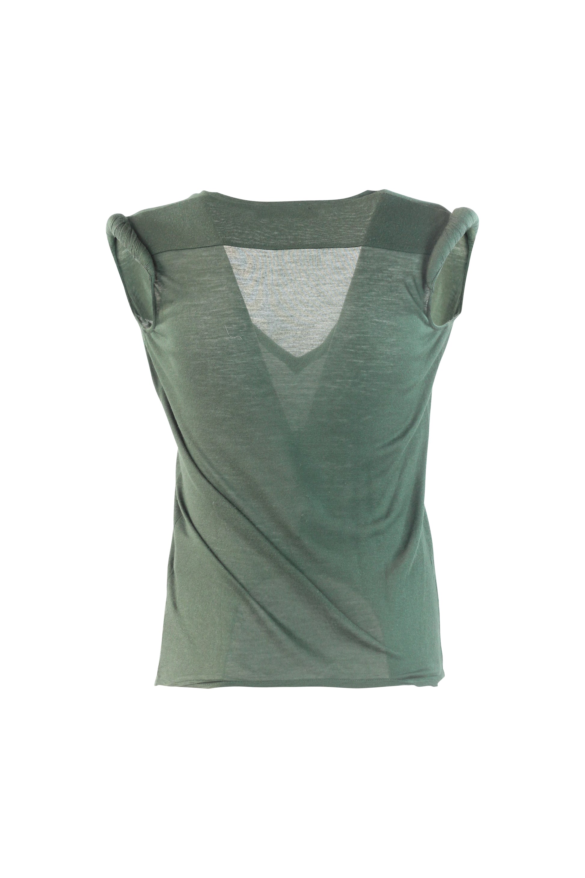 Green Silk-Viscose Tank Top