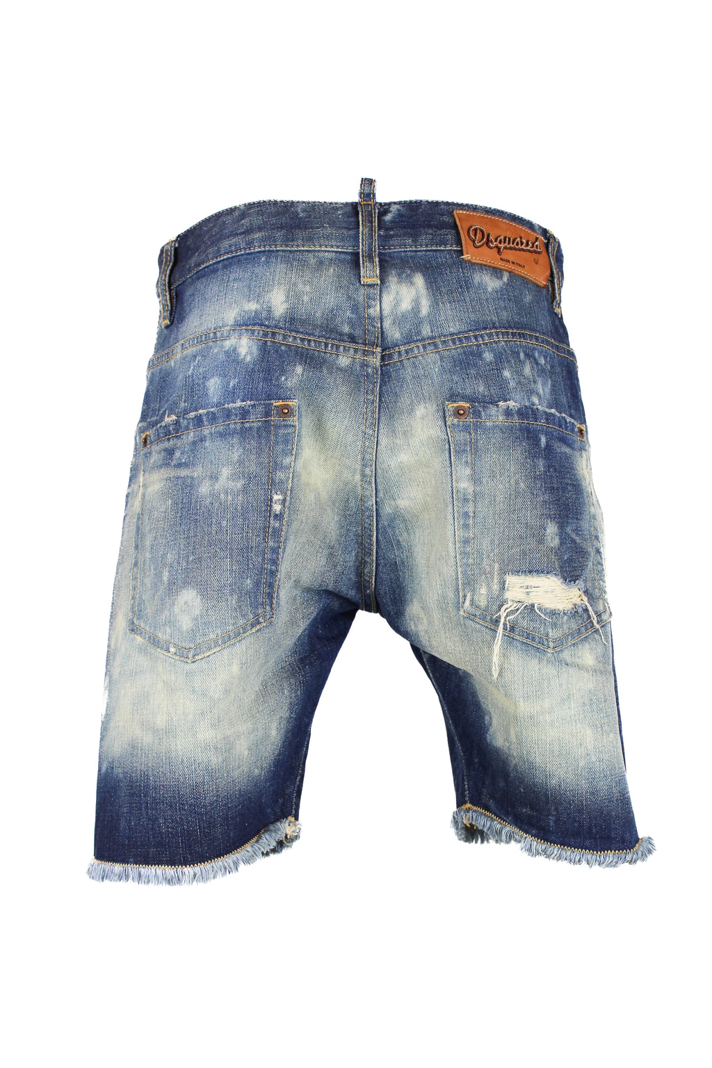 Distressed Blue Denim Bermuda Shorts