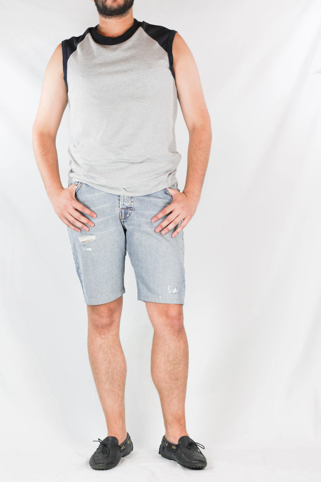 Light Wash Denim Bermuda Shorts