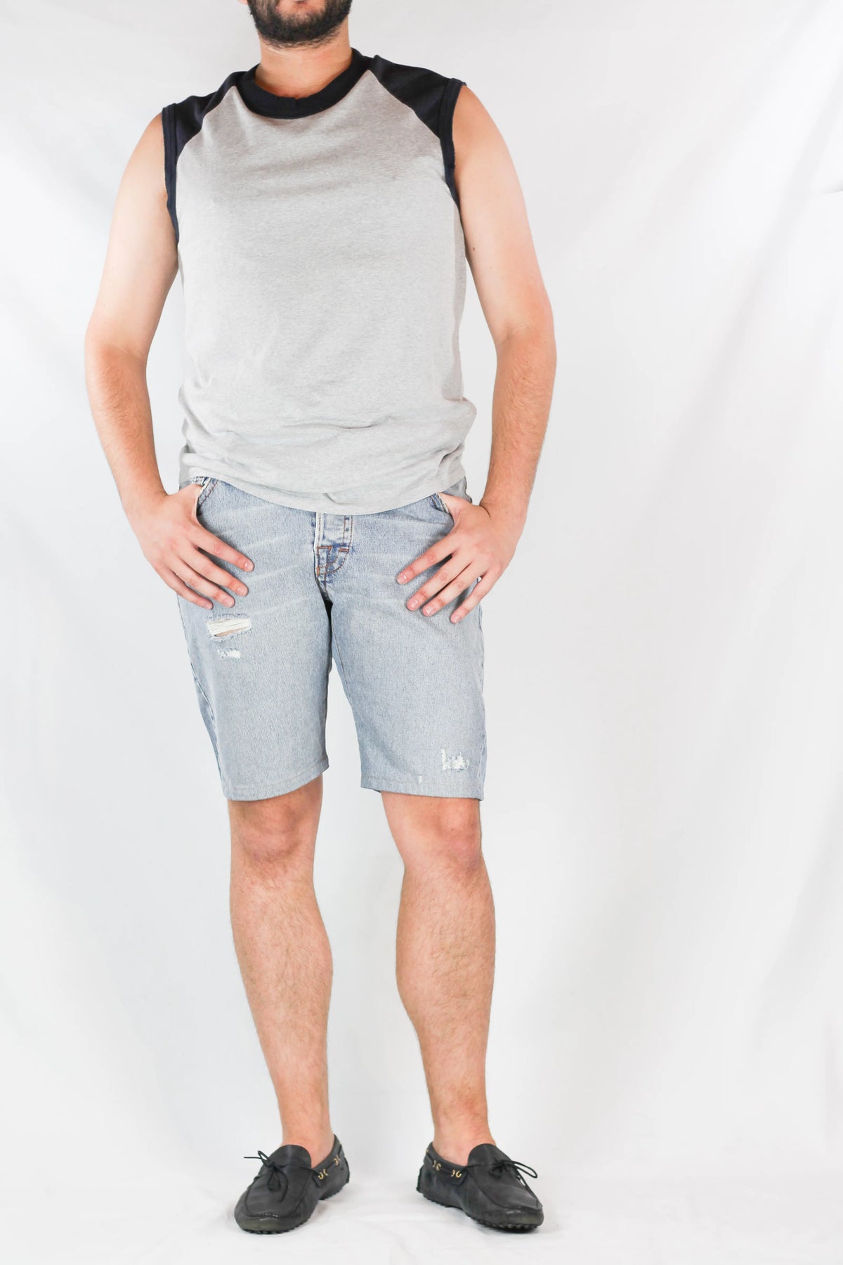 Light Wash Denim Bermuda Shorts