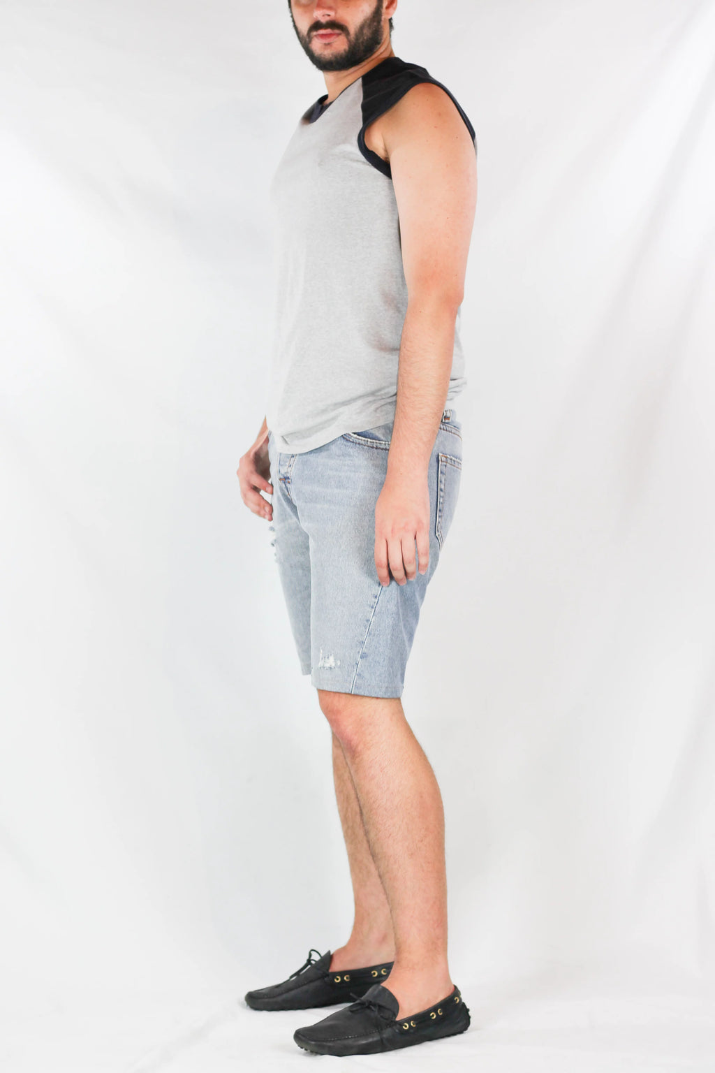 Light Wash Denim Bermuda Shorts