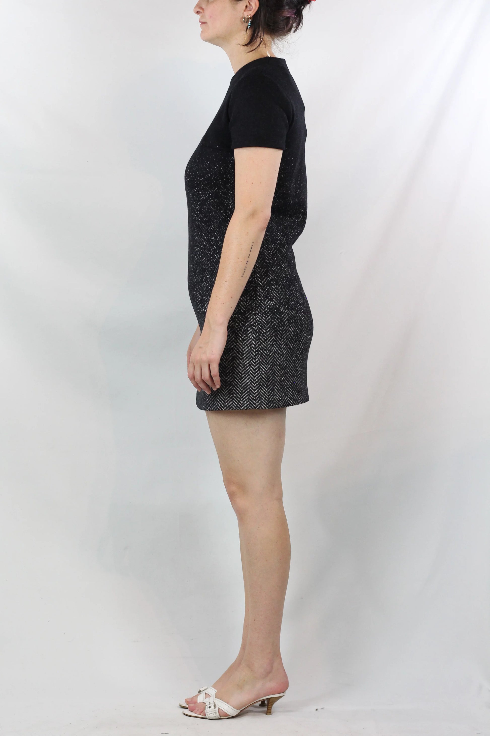 Wool Herringbone Ombré Mini Dress