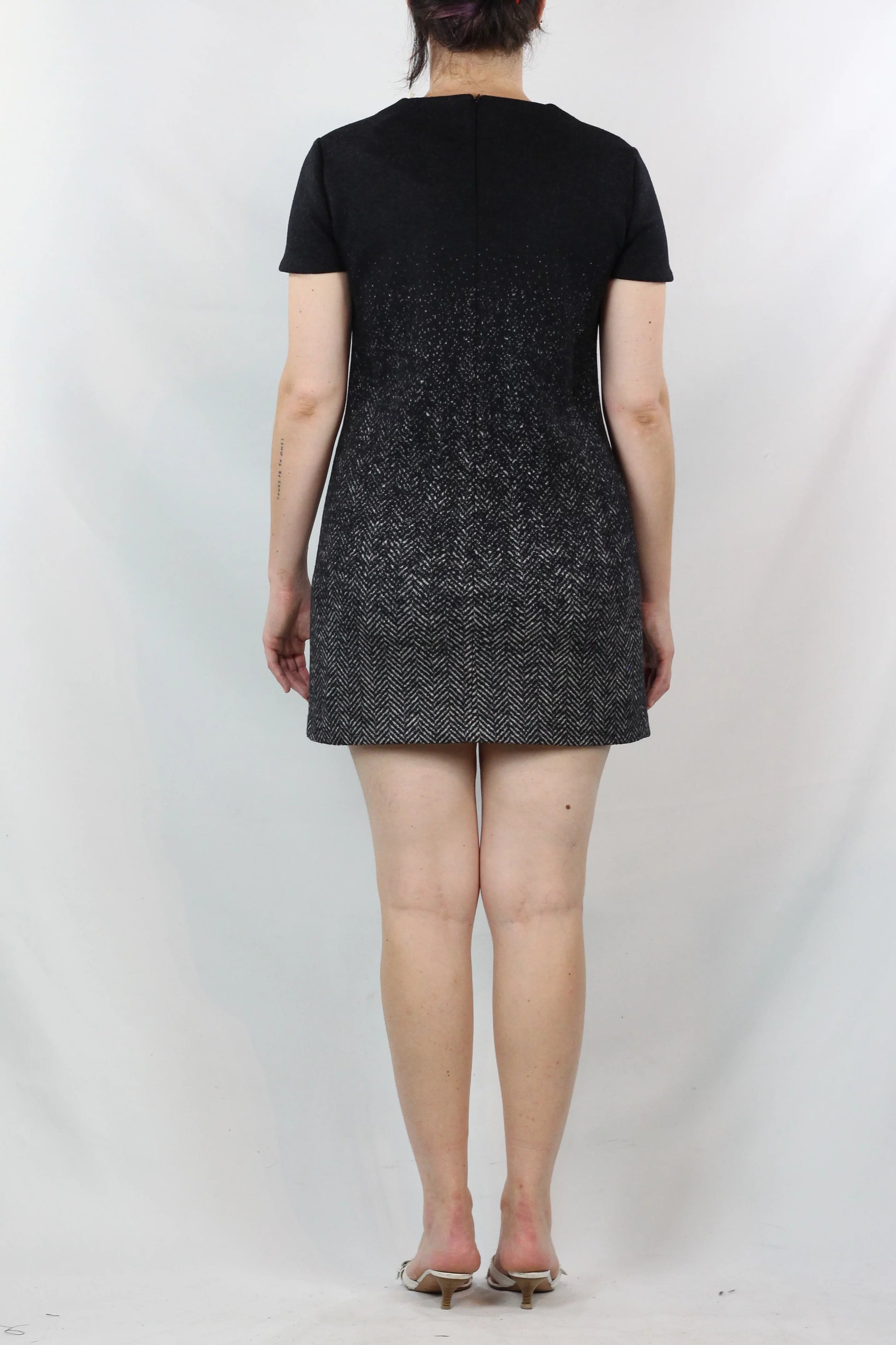 Wool Herringbone Ombré Mini Dress