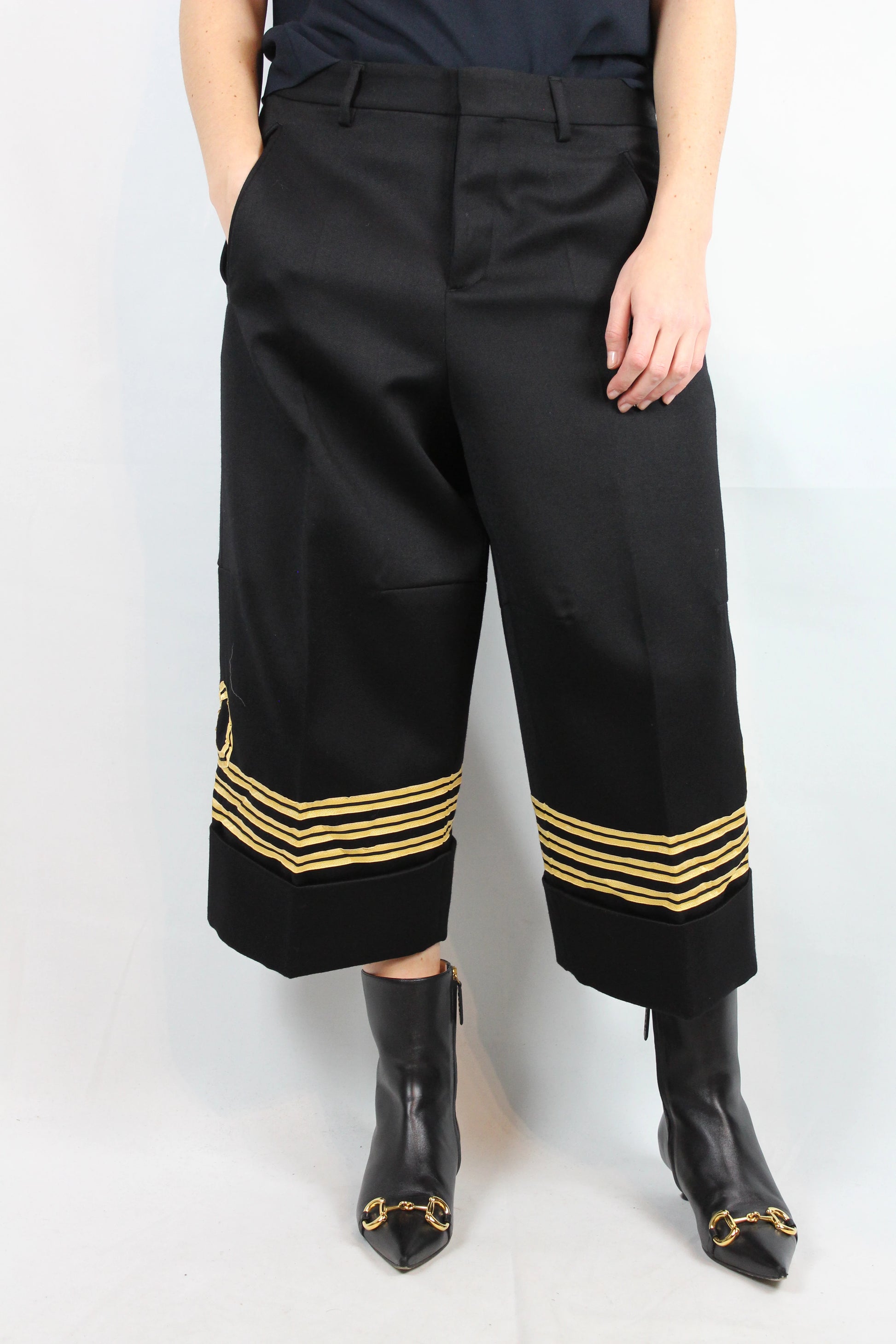 Oversized Navy-Inspired Trousers with Military Details FW2015