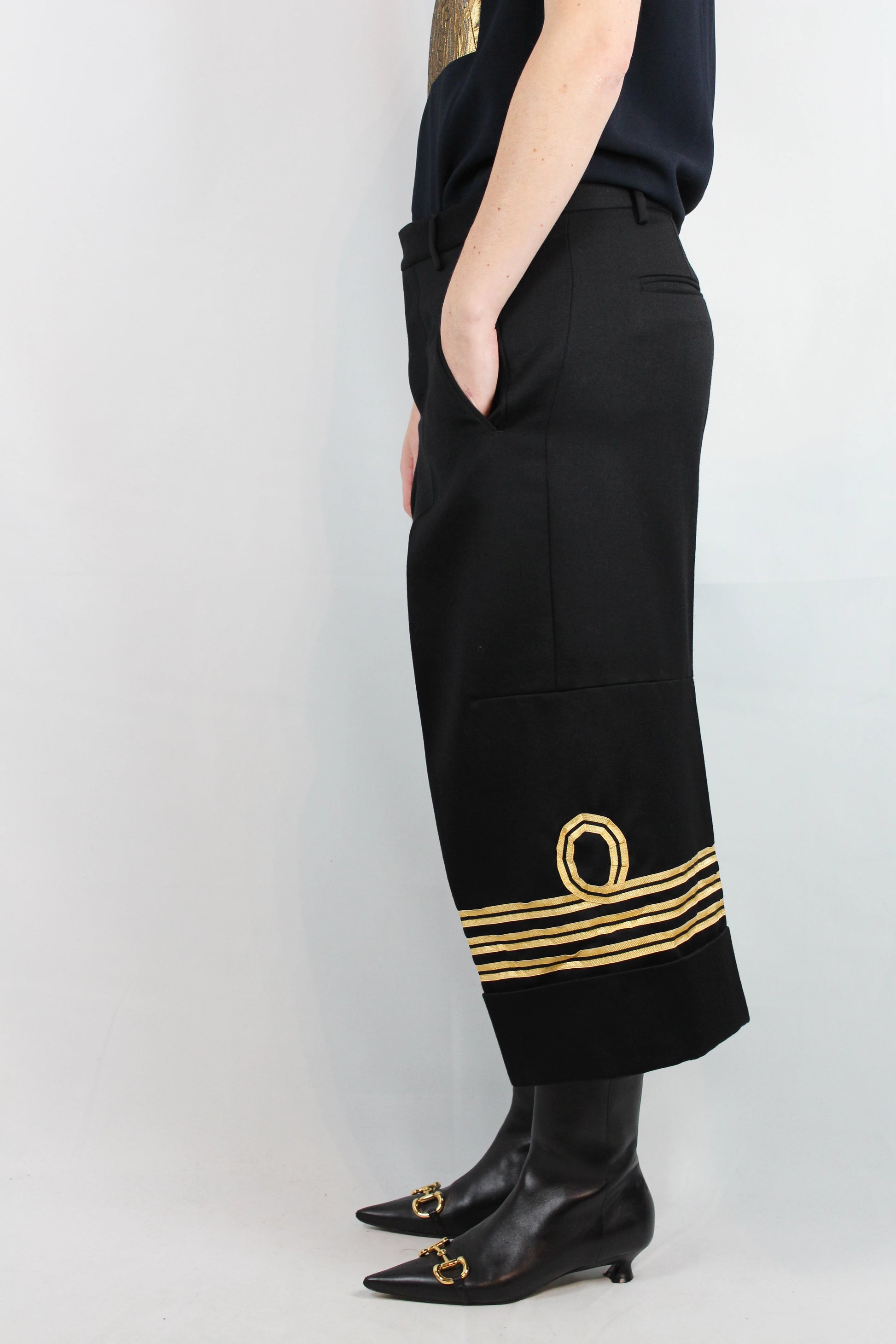Oversized Navy-Inspired Trousers with Military Details FW2015