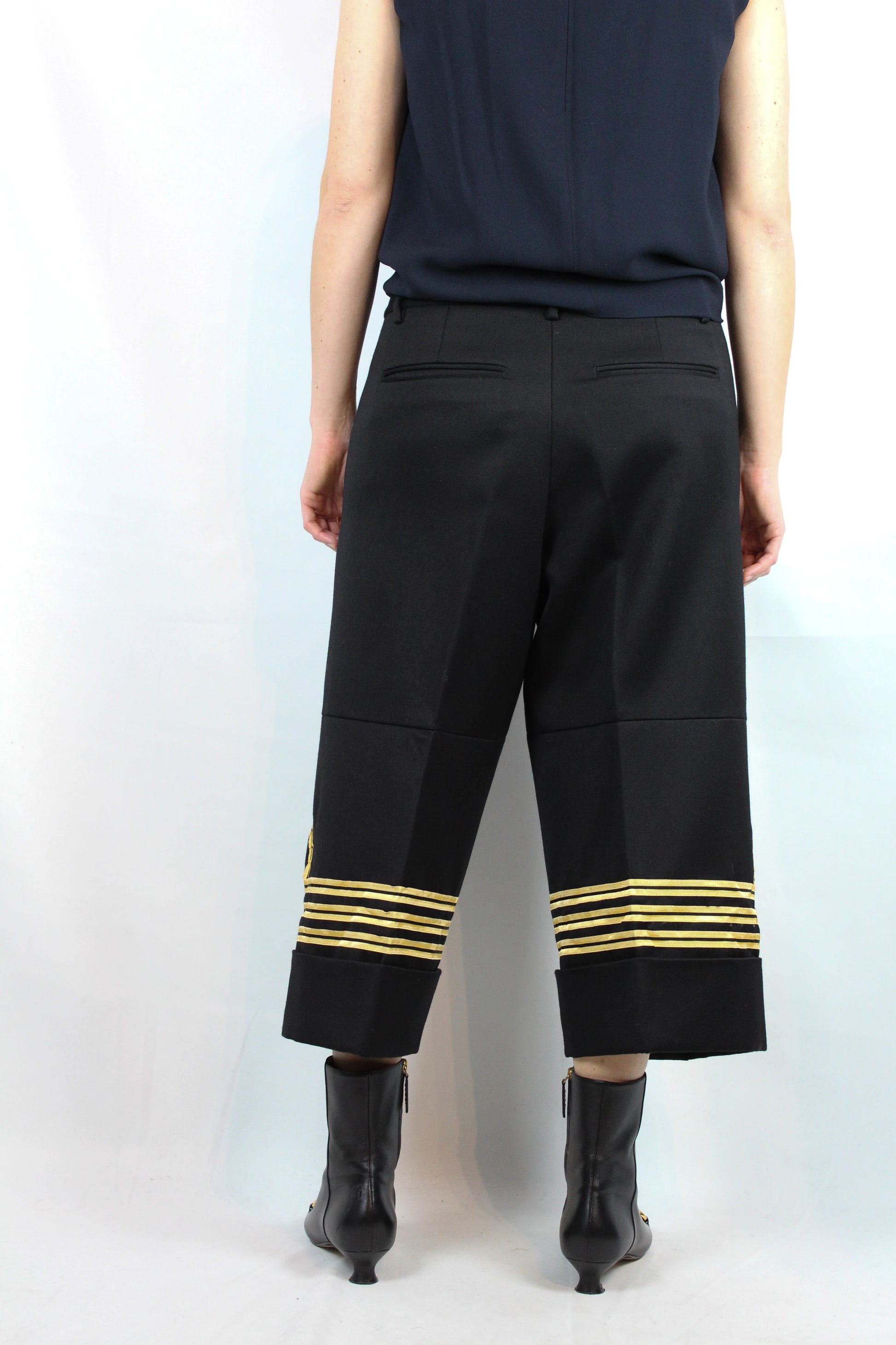 Oversized Navy-Inspired Trousers with Military Details FW2015