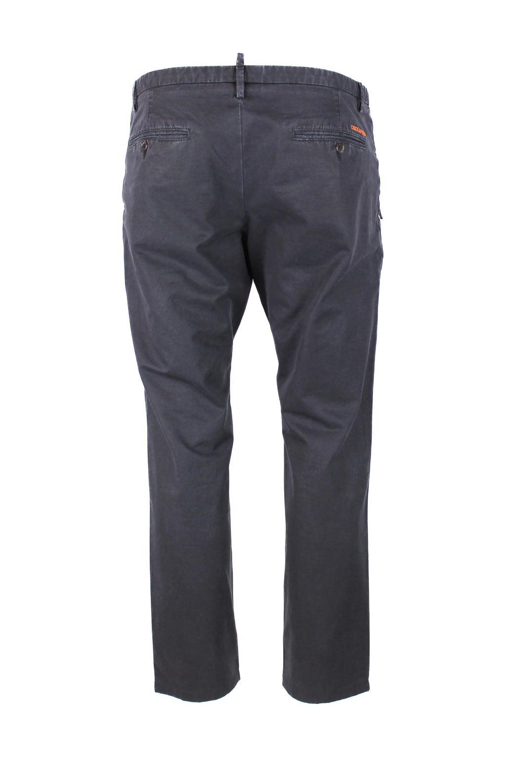 Zip-Pocket Cotton Chino Trousers Dark Navy