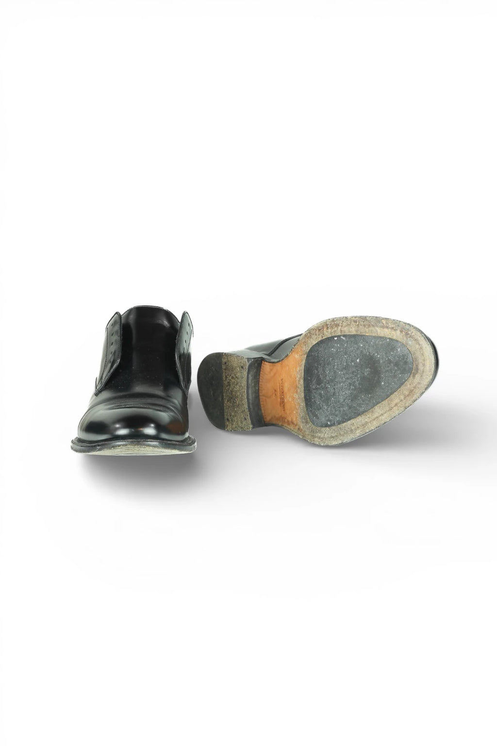 Black Leather "Laceless" Oxford Shoes