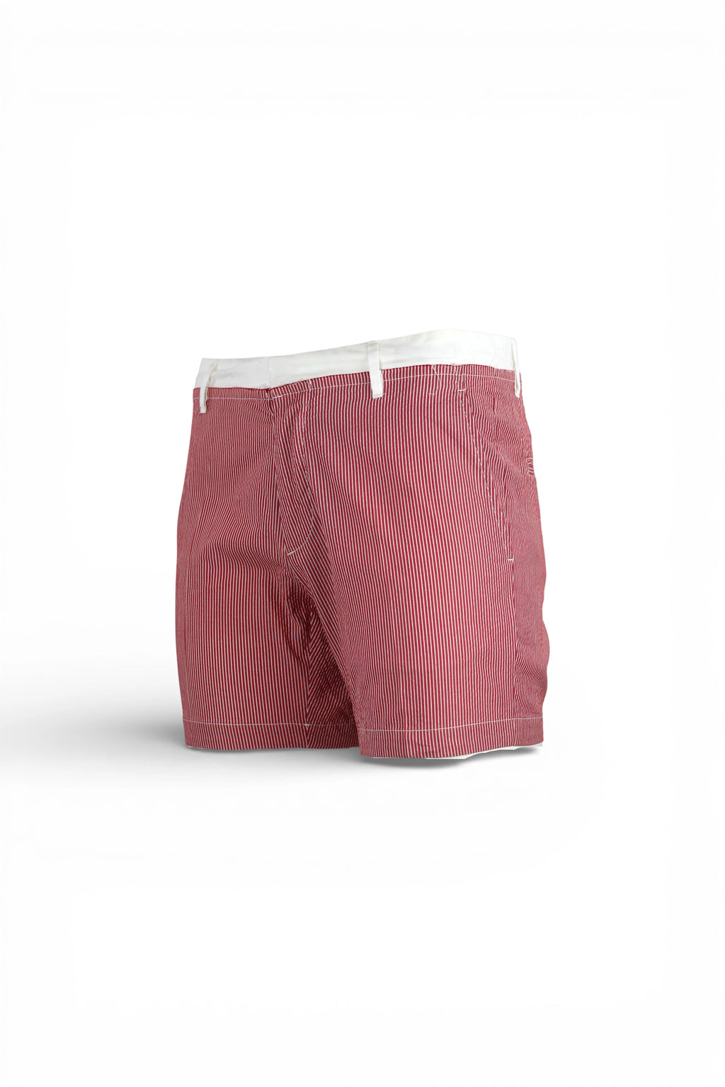 Red Cotton Shorts with White Waistband