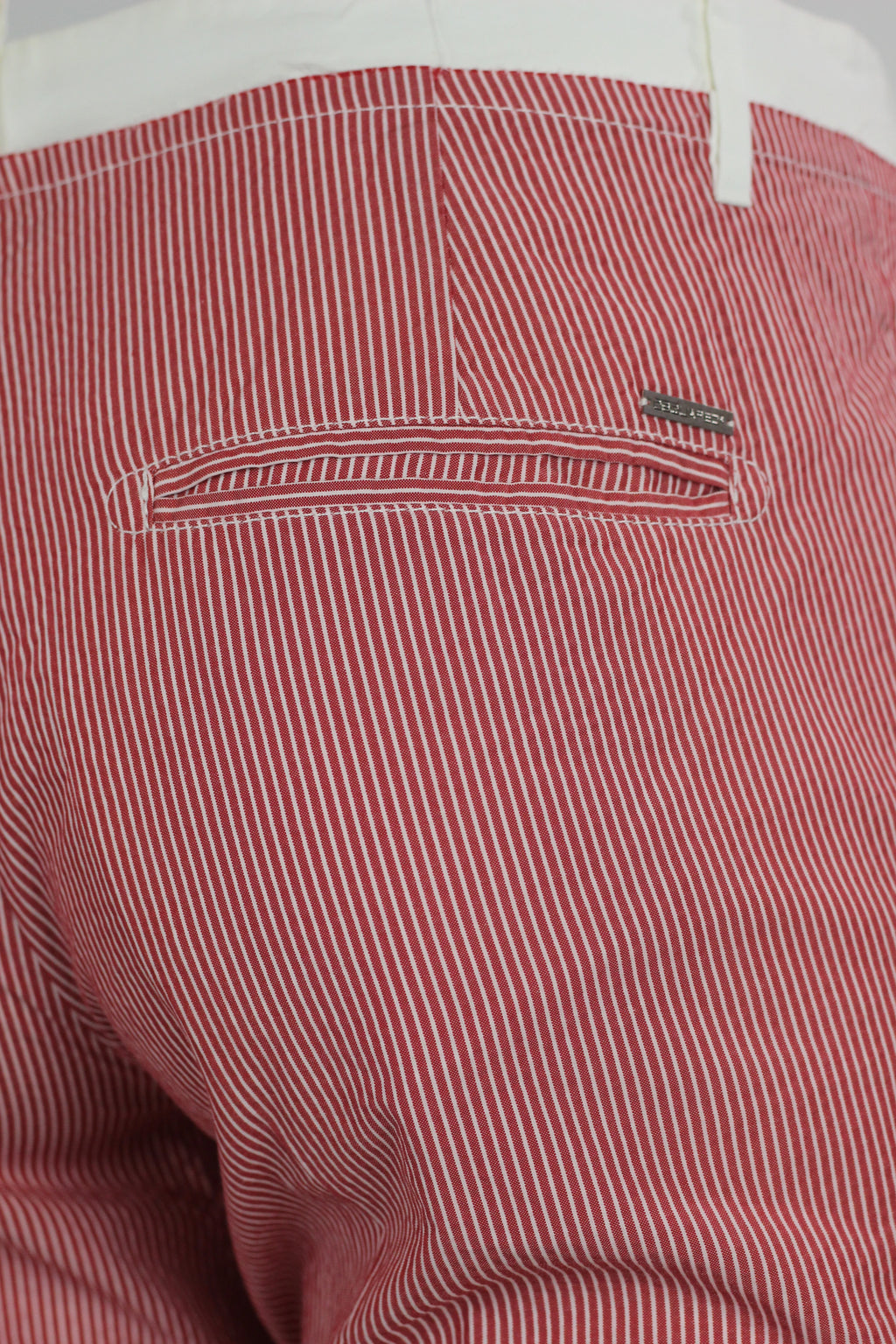 Red Cotton Shorts with White Waistband