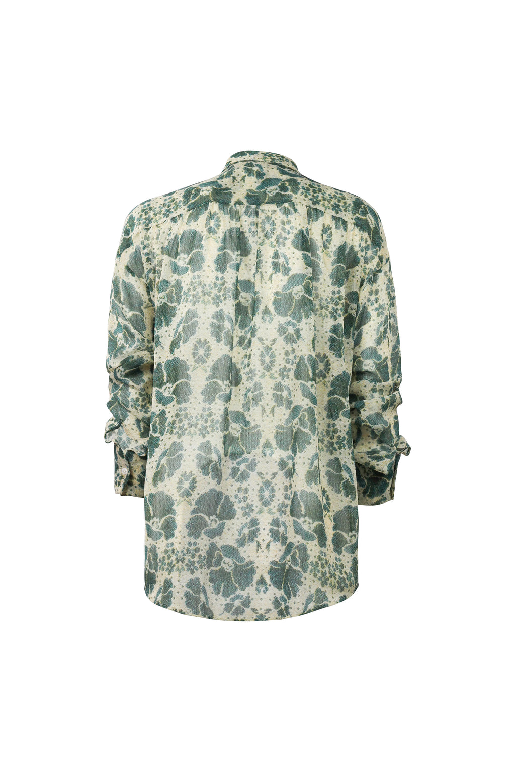 Lace-Print Oversized Button-Down Shirt SS2022