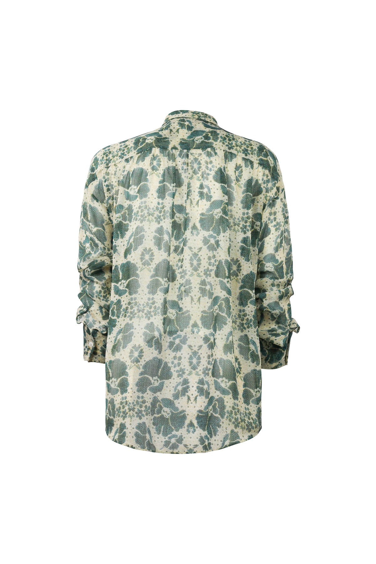 Lace-Print Oversized Button-Down Shirt SS2022