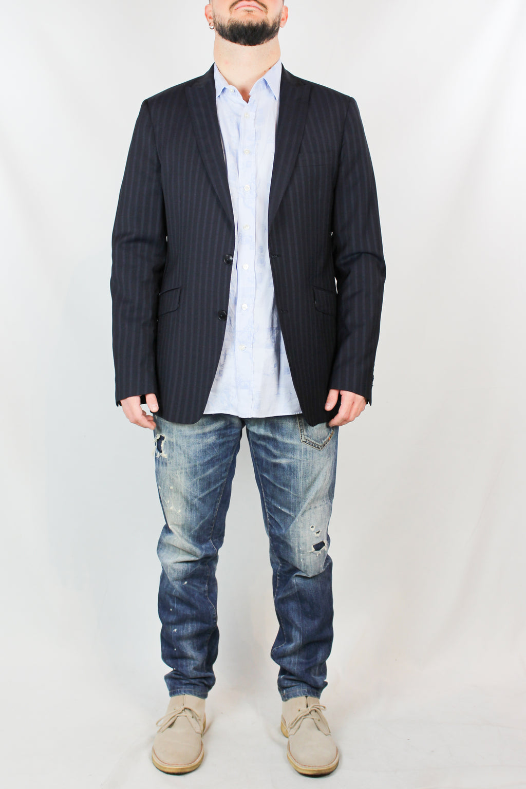 Slim Distressed Denim Jeans