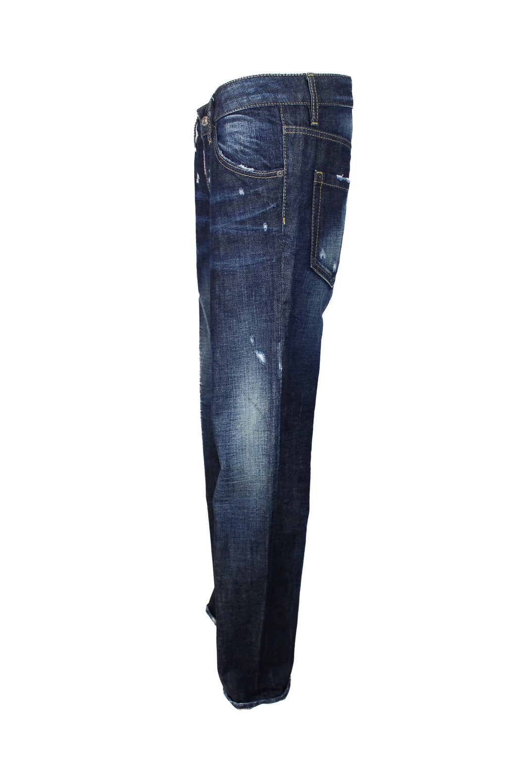 Classic Low-Rise Dark Wash Jeans with Embroidery