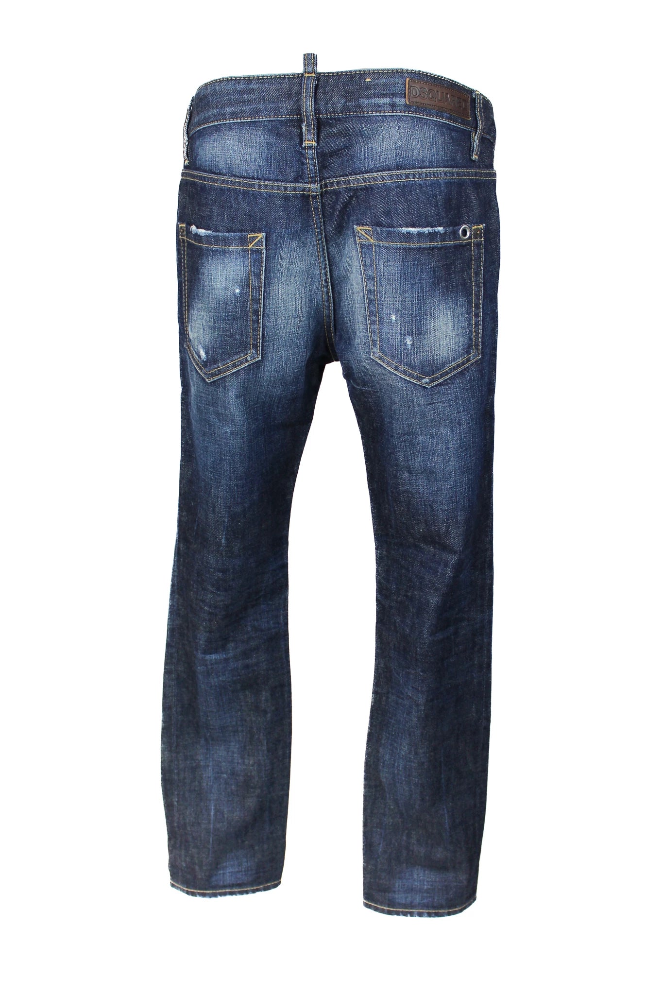 Classic Low-Rise Dark Wash Jeans with Embroidery