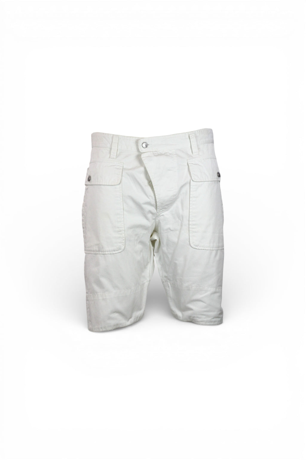 White Cotton Cargo Bermuda