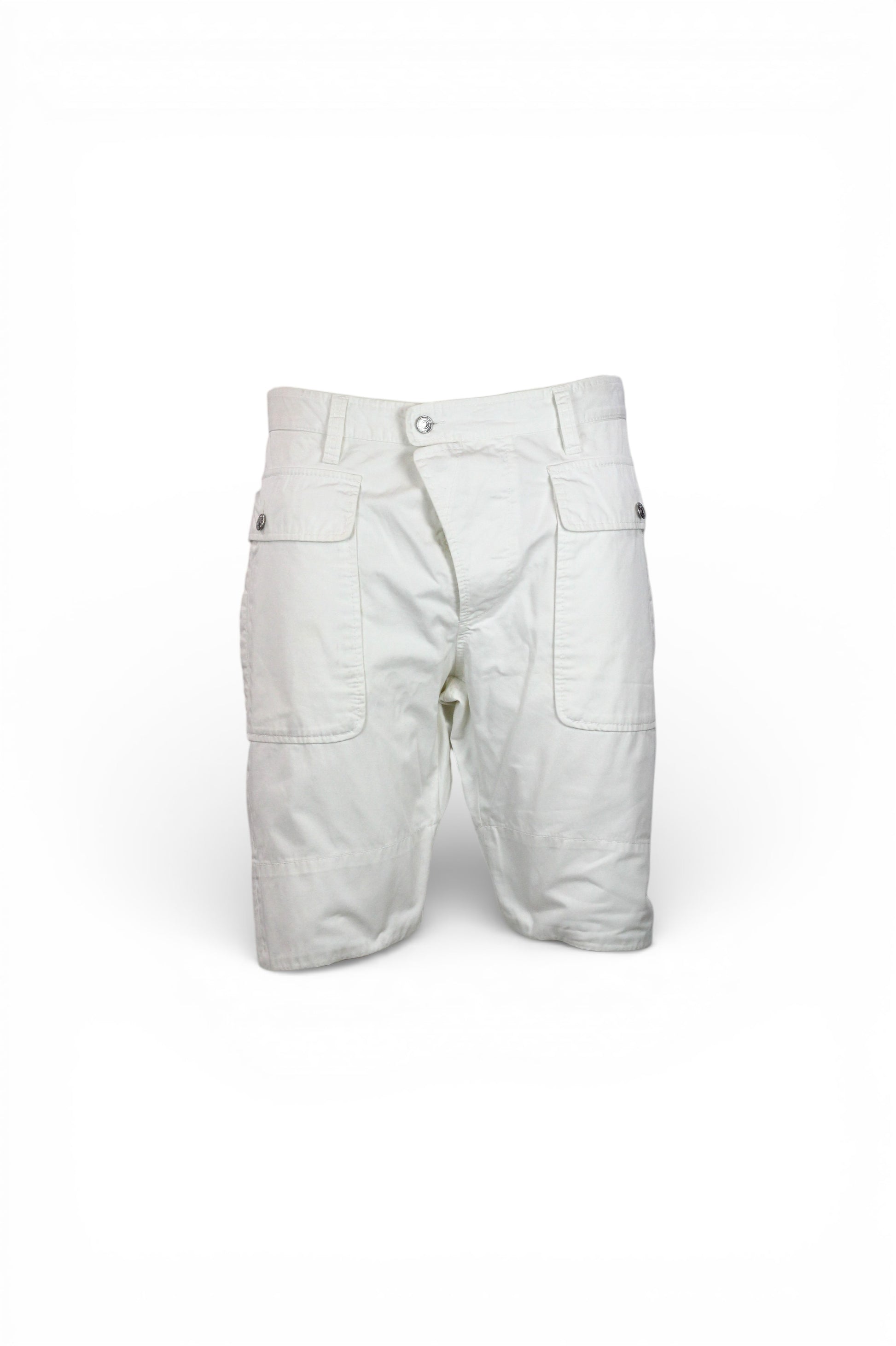 White Cotton Cargo Bermuda