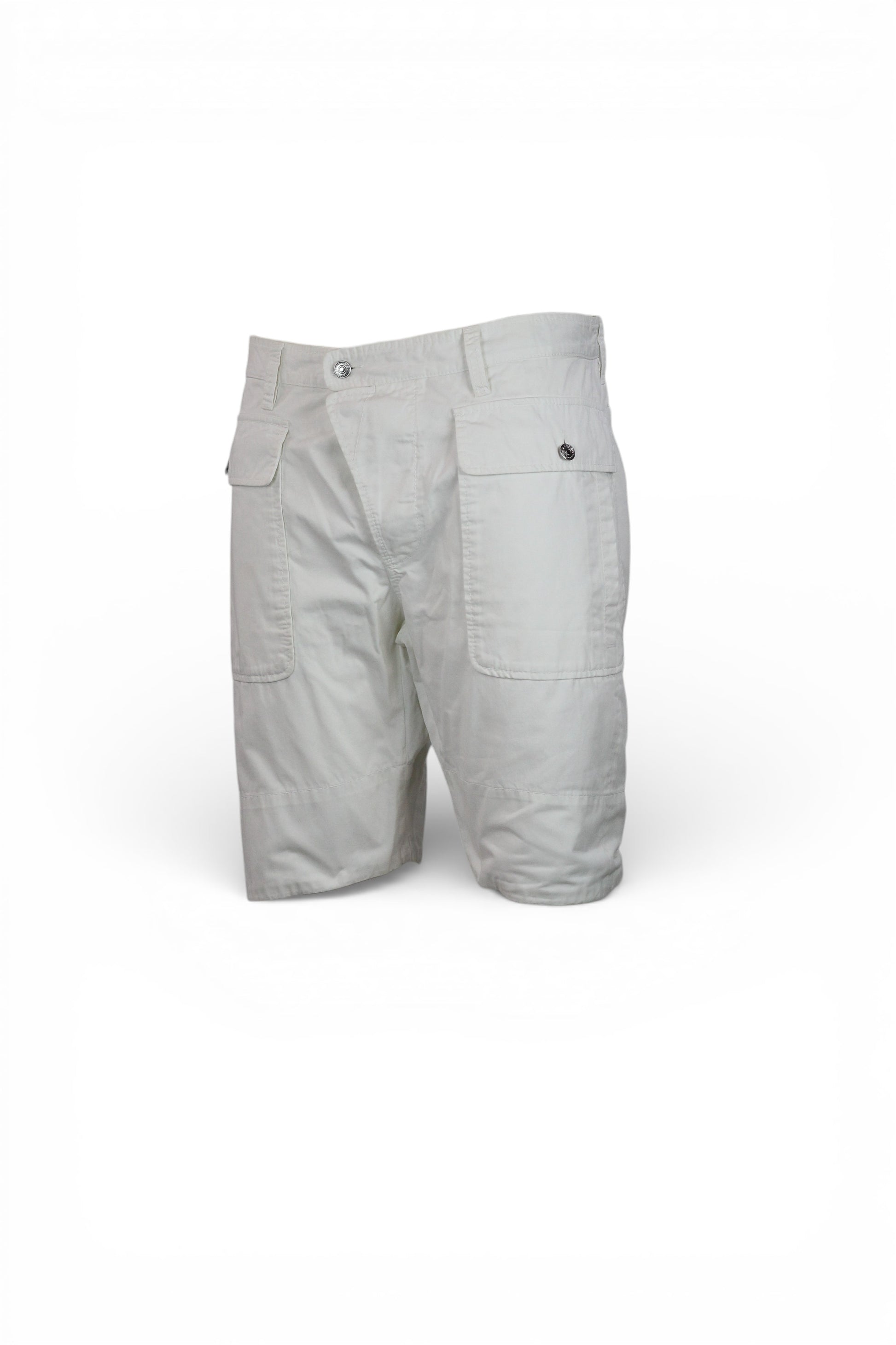 White Cotton Cargo Bermuda