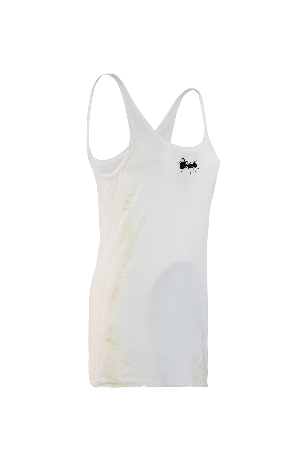 White Distressed Cotton Tank Top