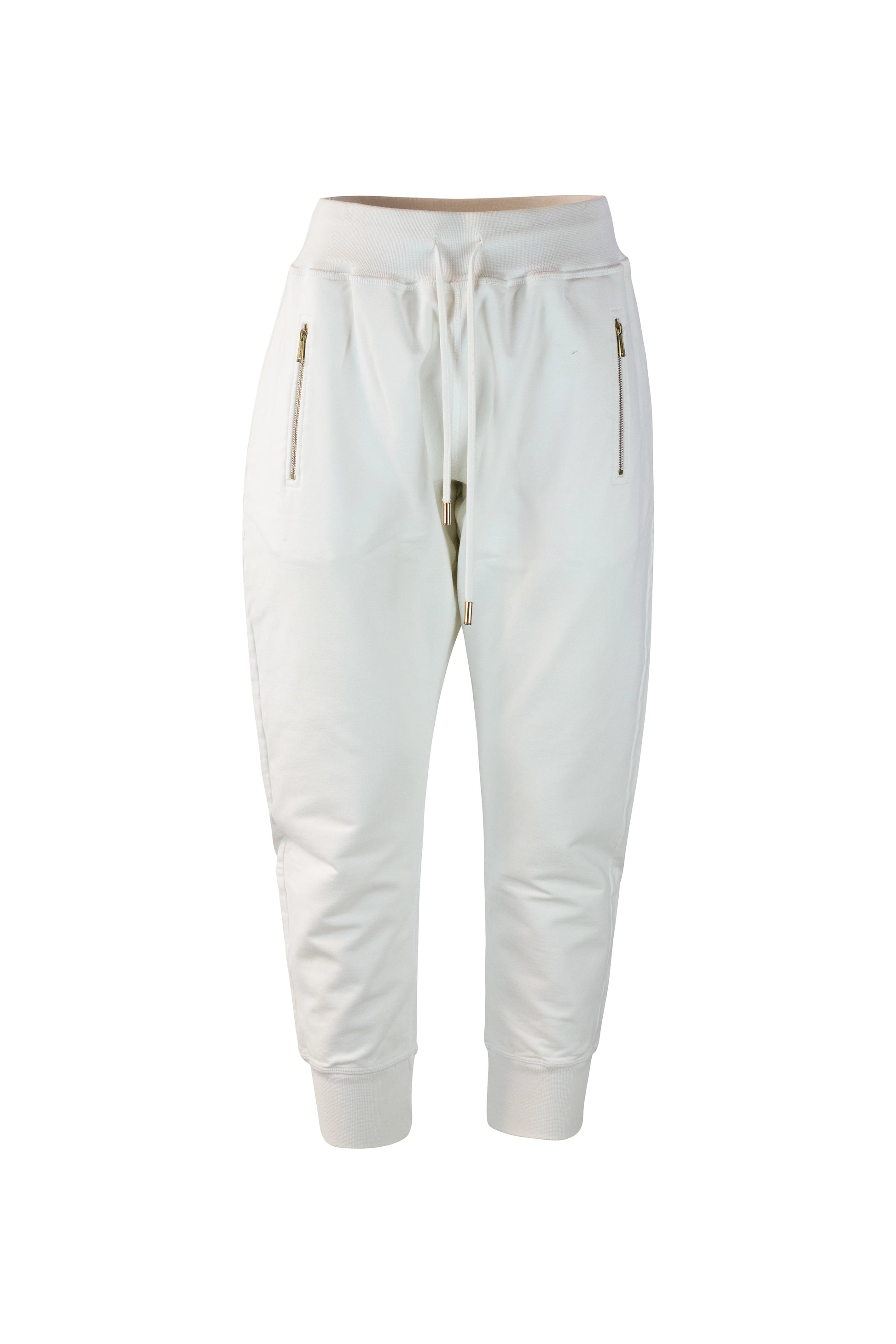 White Cotton Jogger Trousers