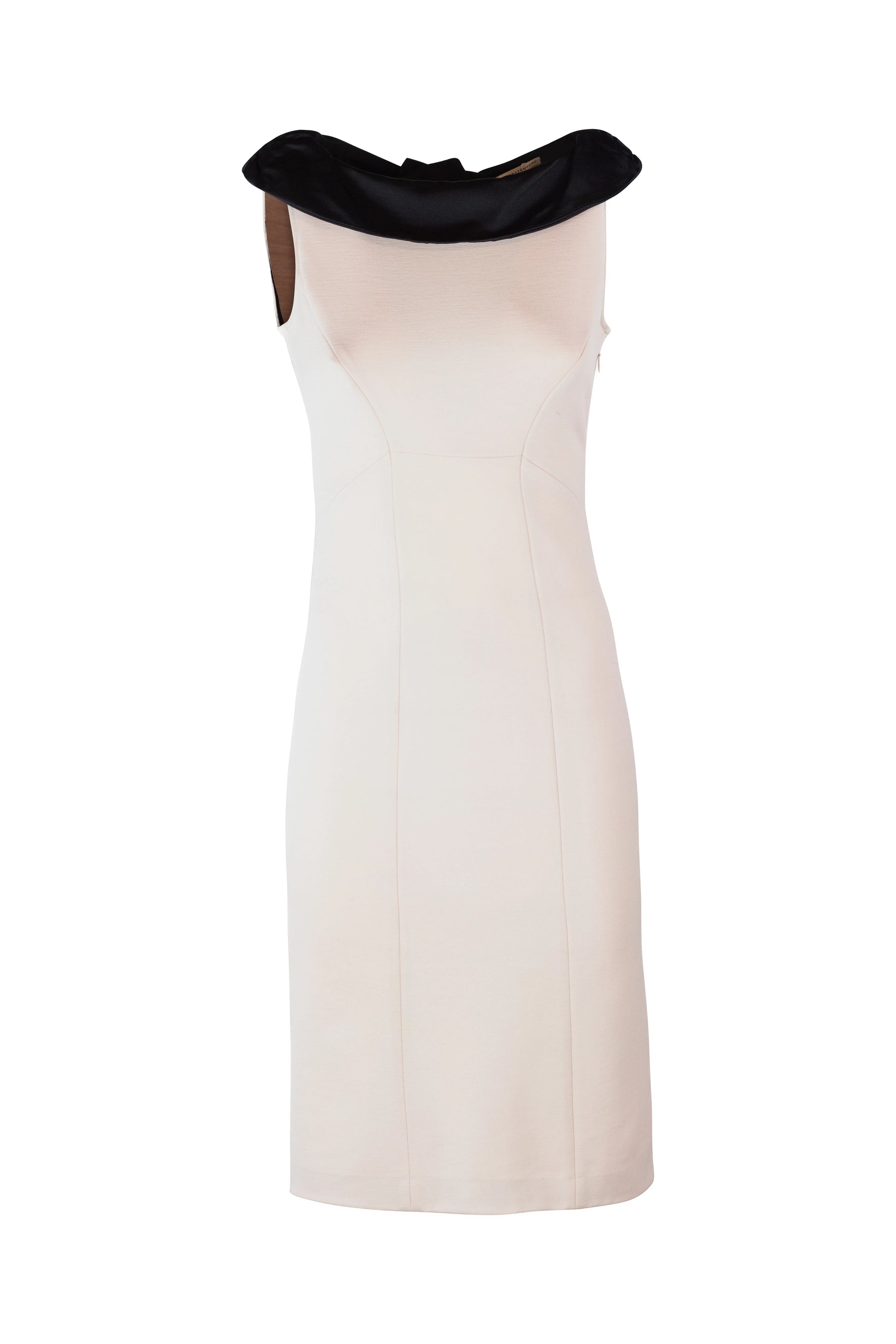 Pale Pink Bodycon Dress with Black Collar