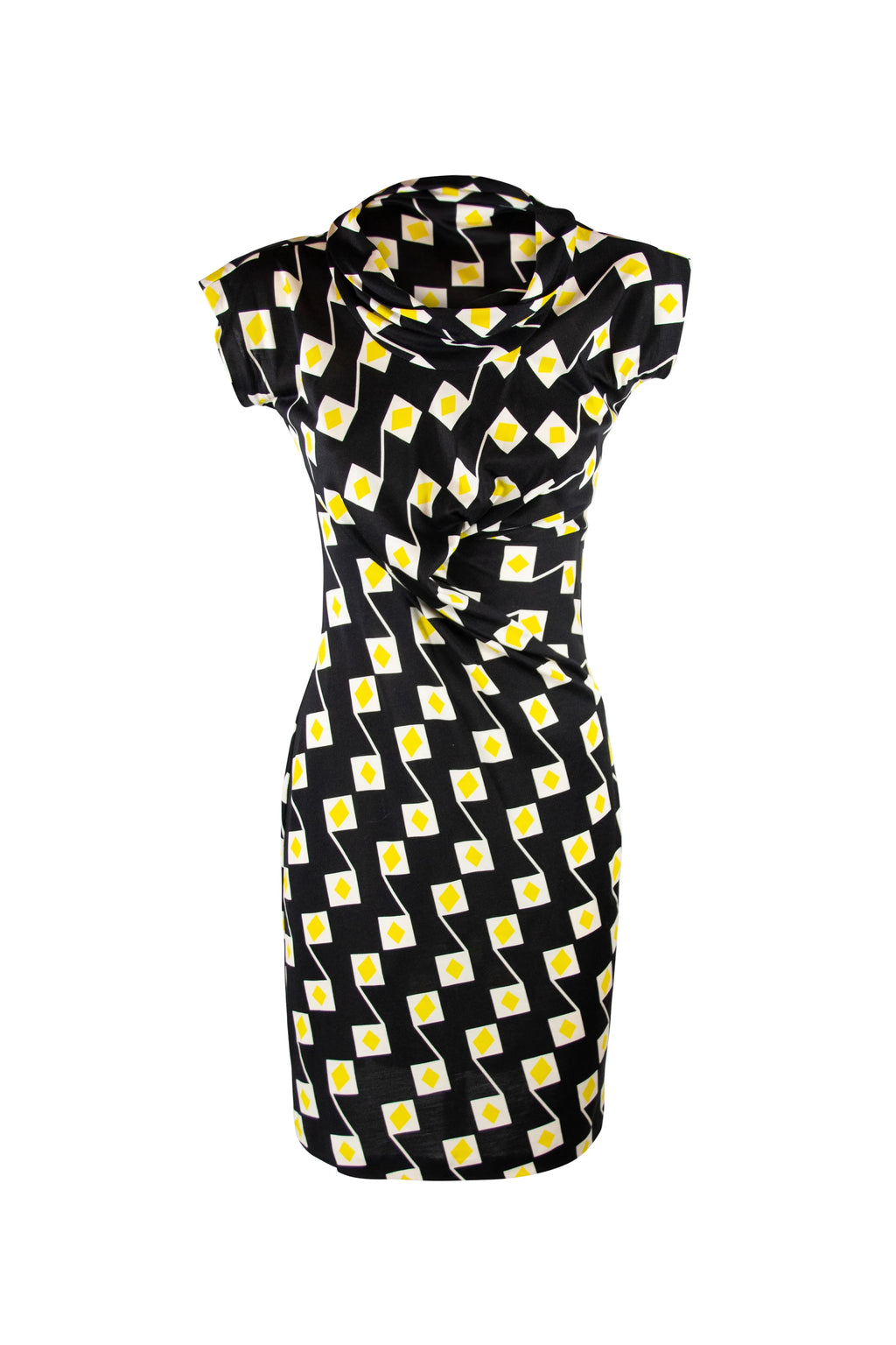 Yellow and black patterned dress
