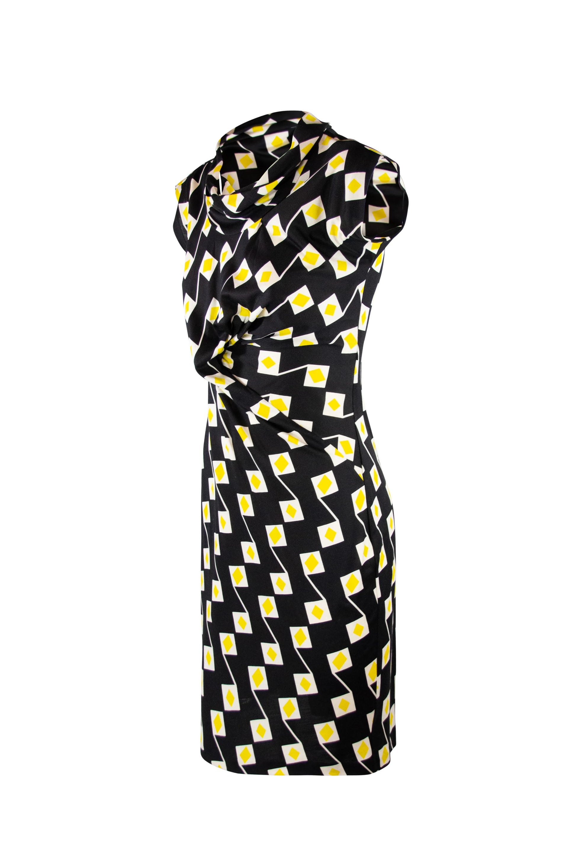 Yellow and black patterned dress