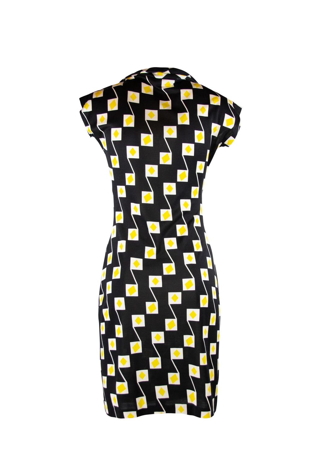 Yellow and black patterned dress