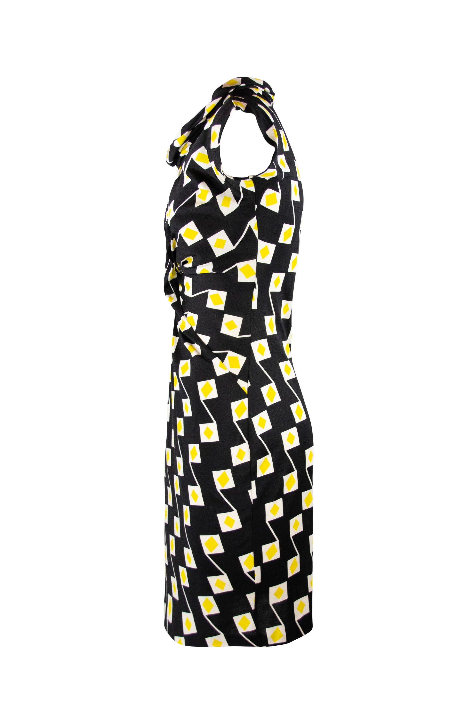Yellow and black patterned dress