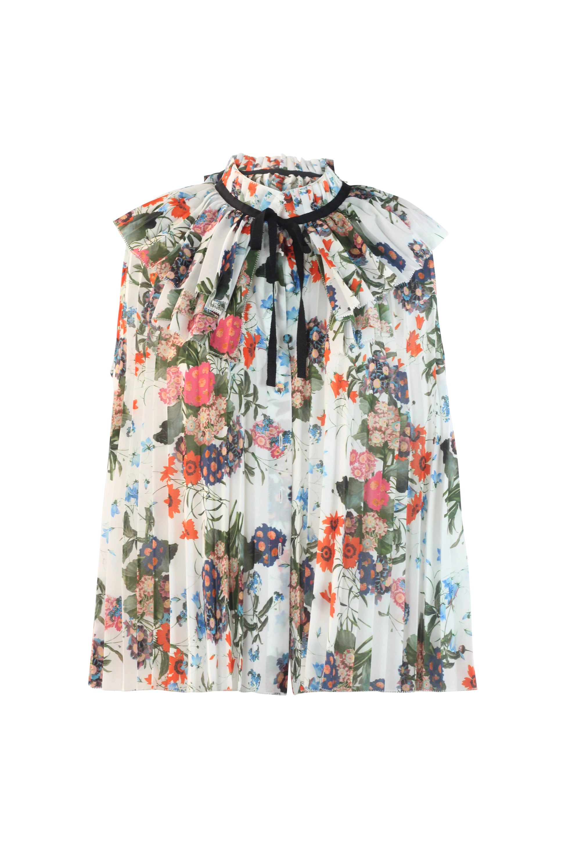 Pleated Floral Top