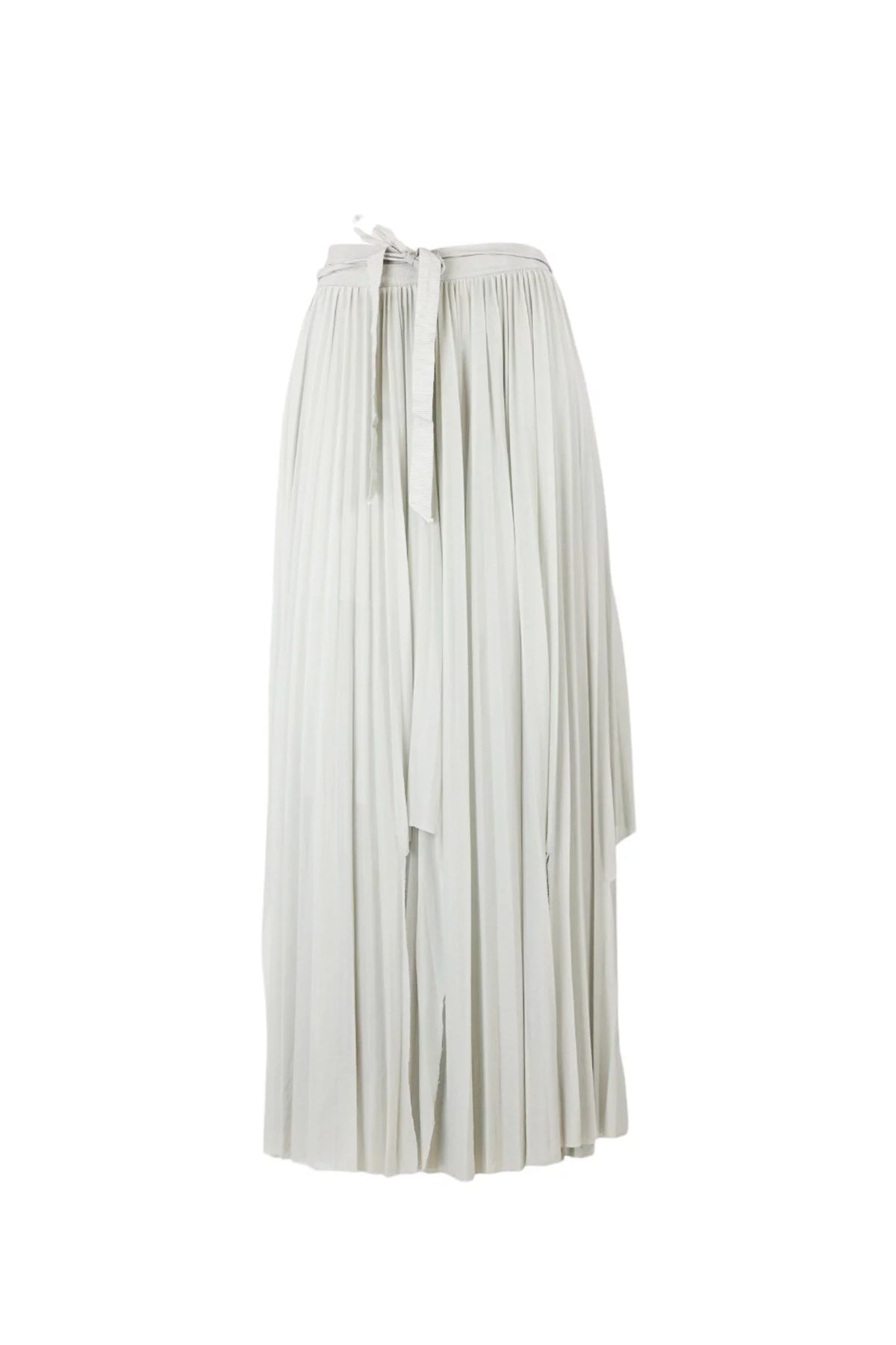 Pleated Midi Skirt with Tie Waist