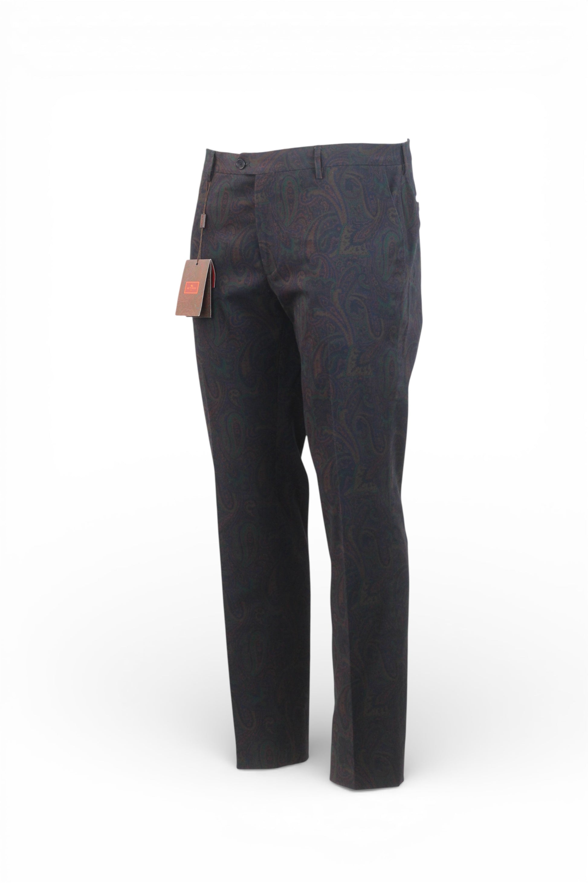 Paisley Print Slim Trousers