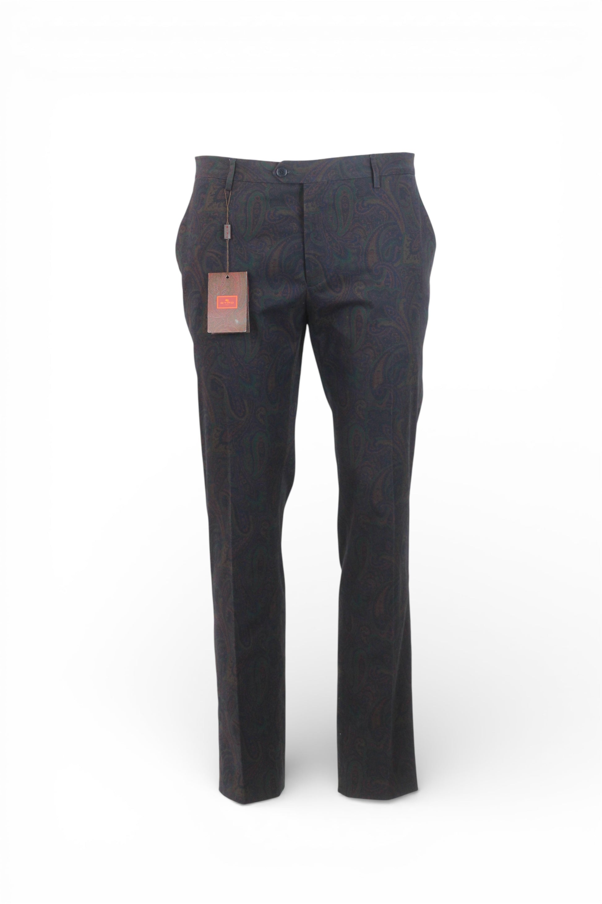 Paisley Print Slim Trousers