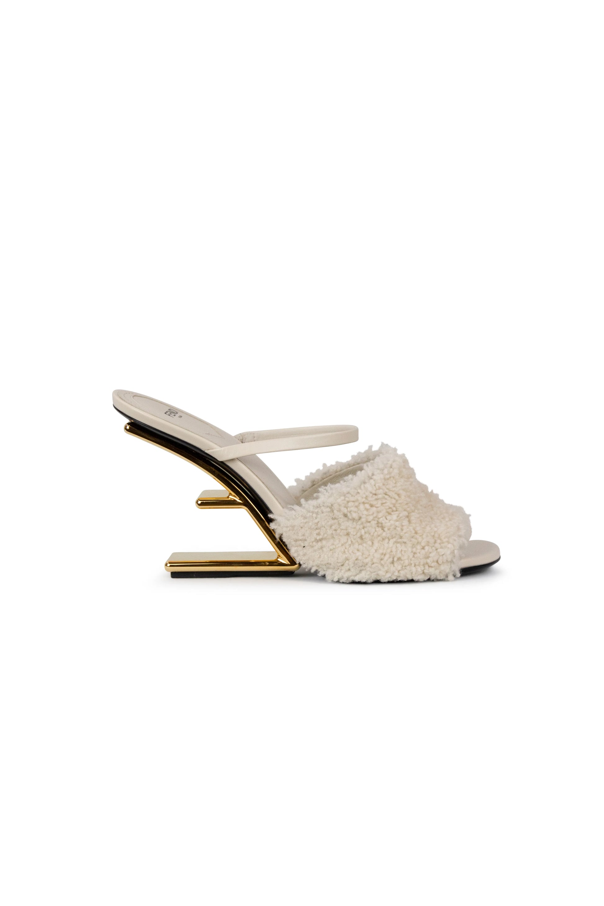 First sandals in cream shearling FW2021