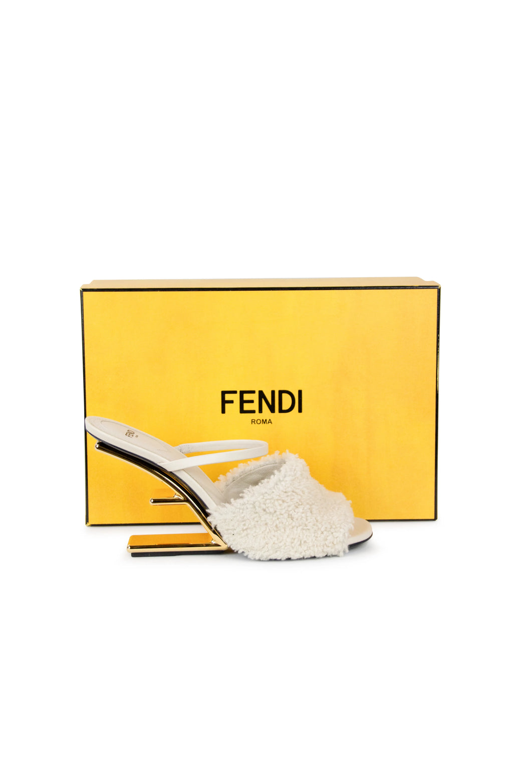 First sandals in cream shearling FW2021
