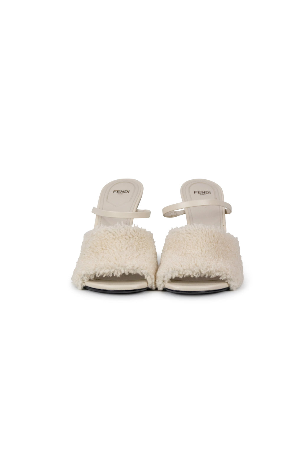 First sandals in cream shearling FW2021